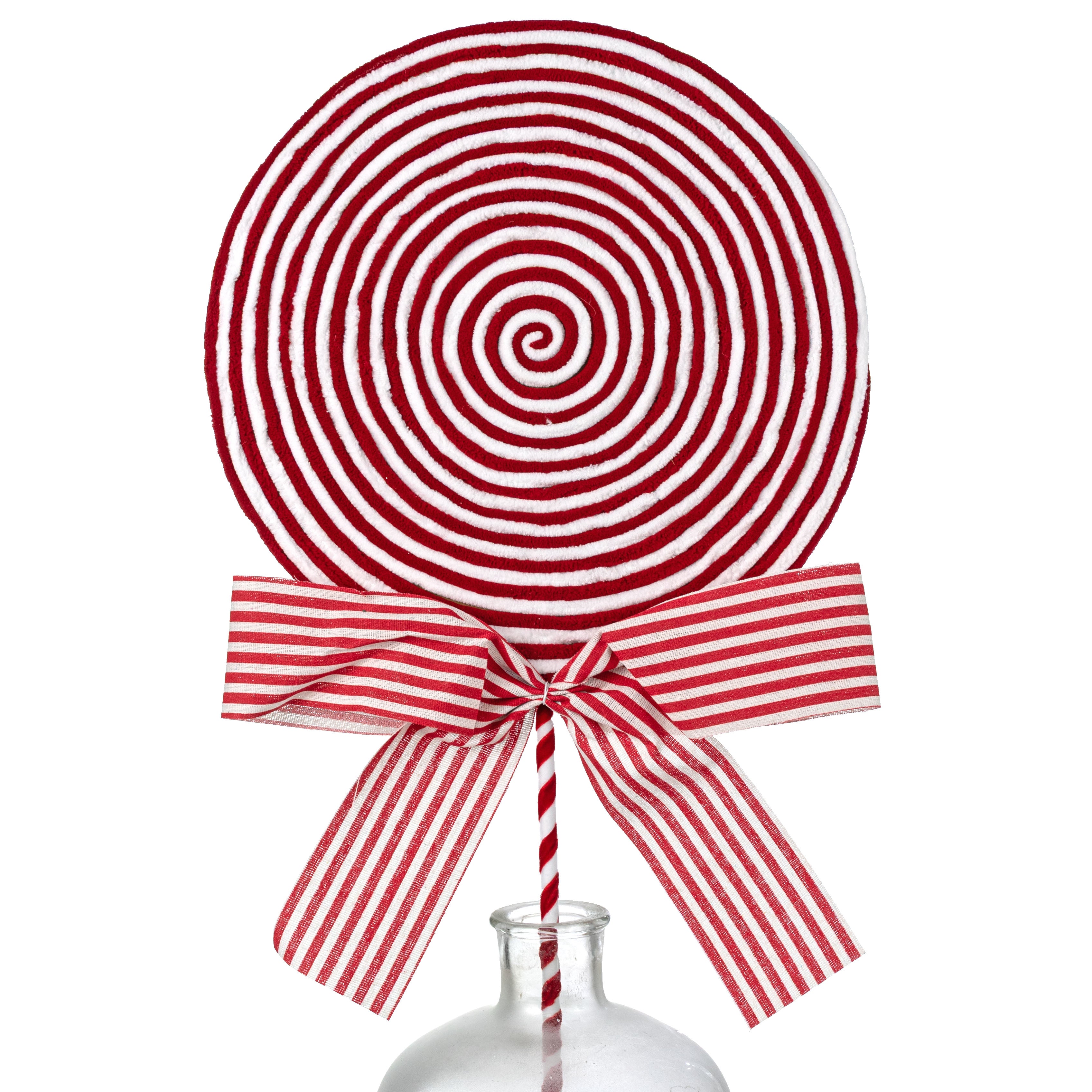 13" x 33" Jumbo Chenille Peppermint Swirl Lollipop Spray