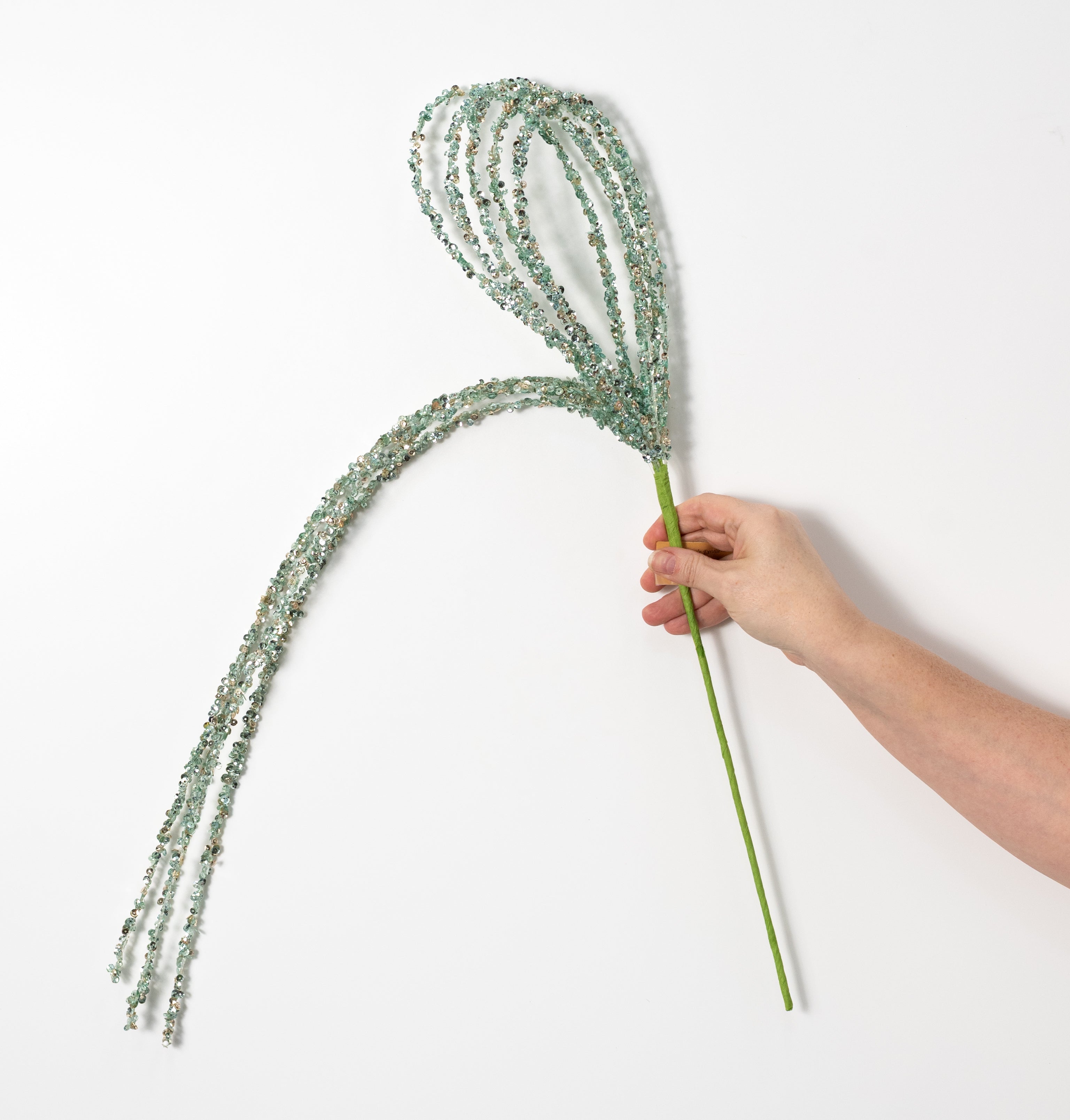 36" Sequin Loop Spray: Mint & Champagne