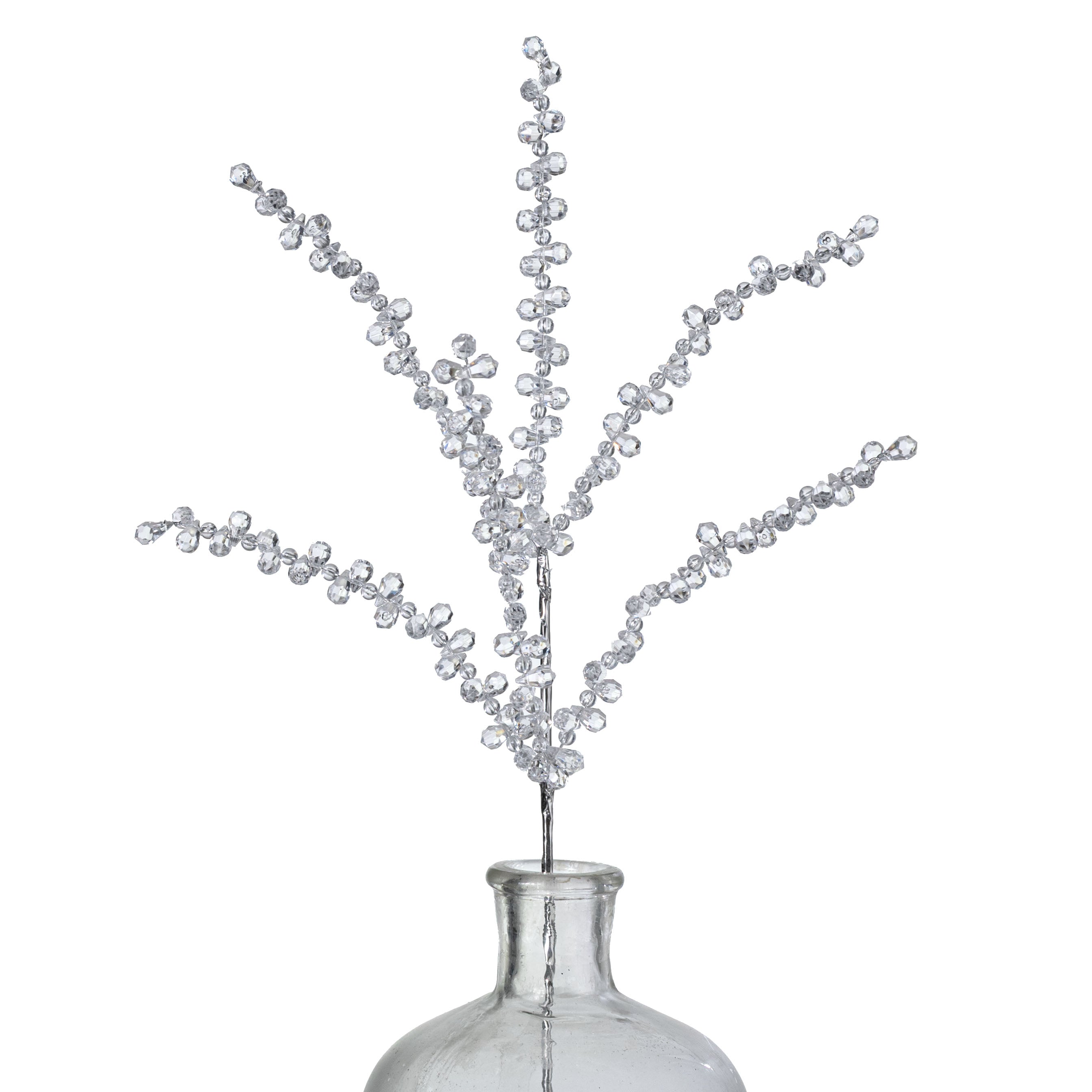 17" Beaded Crystal Ice Pick: Clear