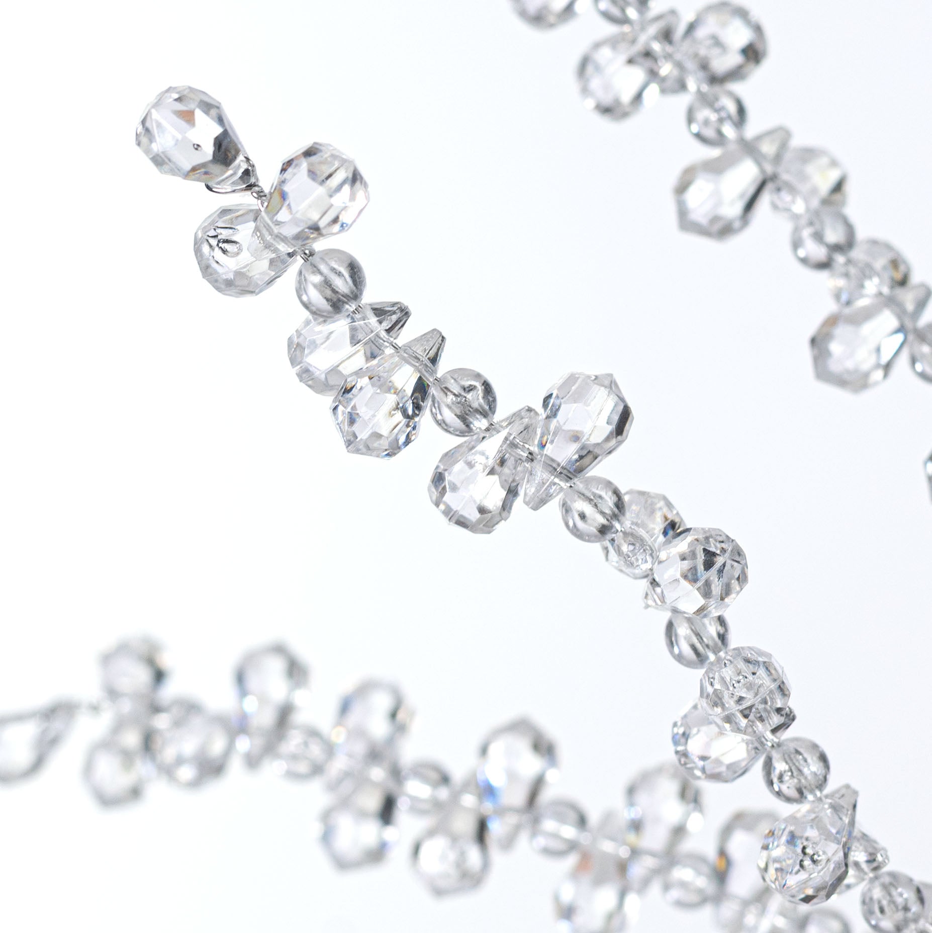 17" Beaded Crystal Ice Pick: Clear