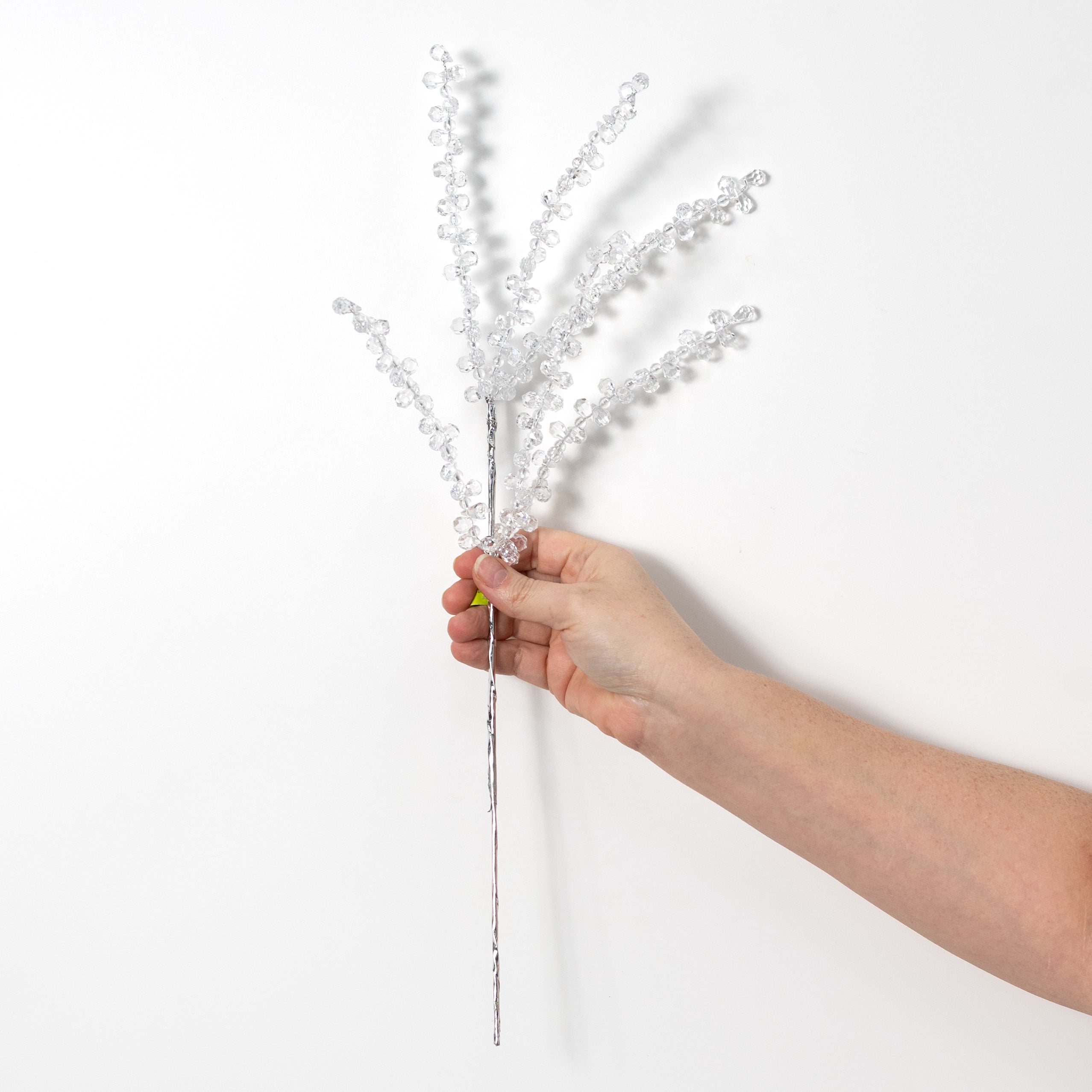 17" Beaded Crystal Ice Pick: Clear