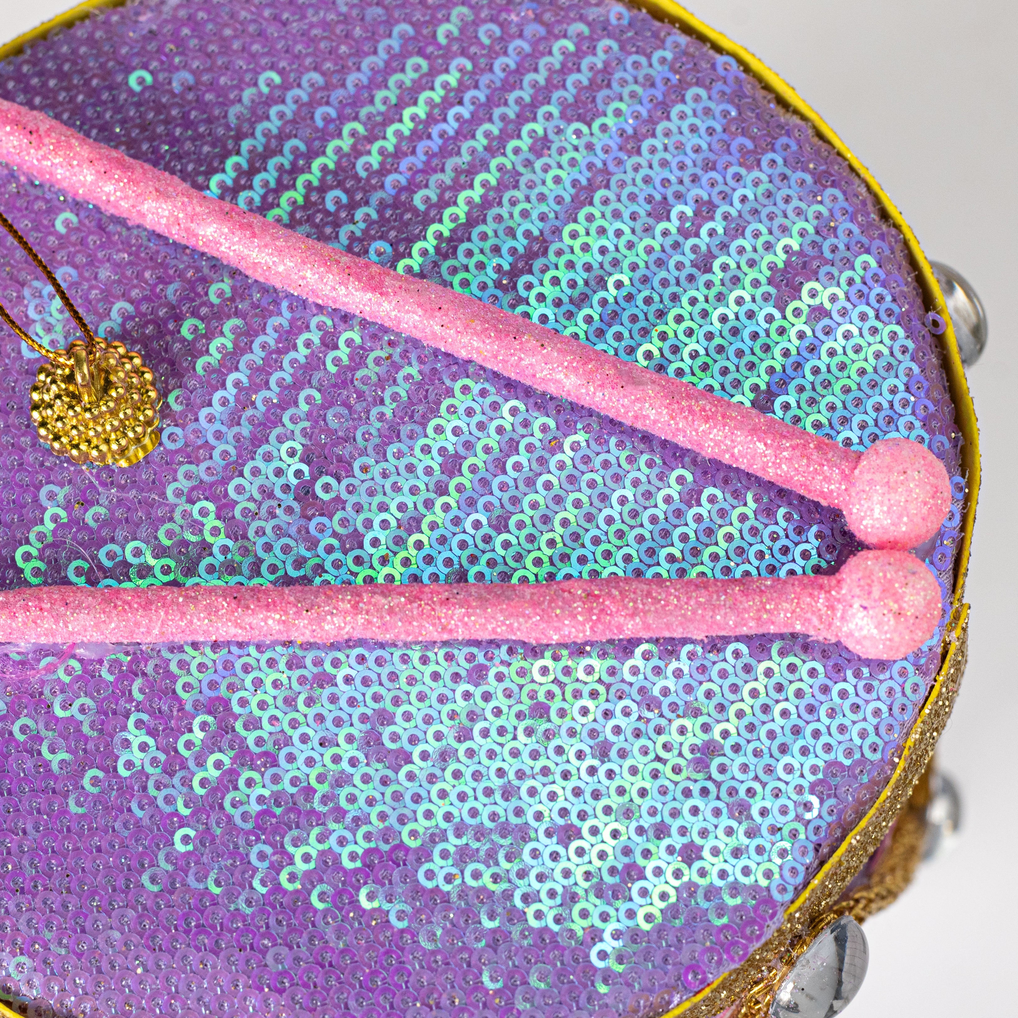 6" Nutcracker Drum Ornament: Pink & Lavender