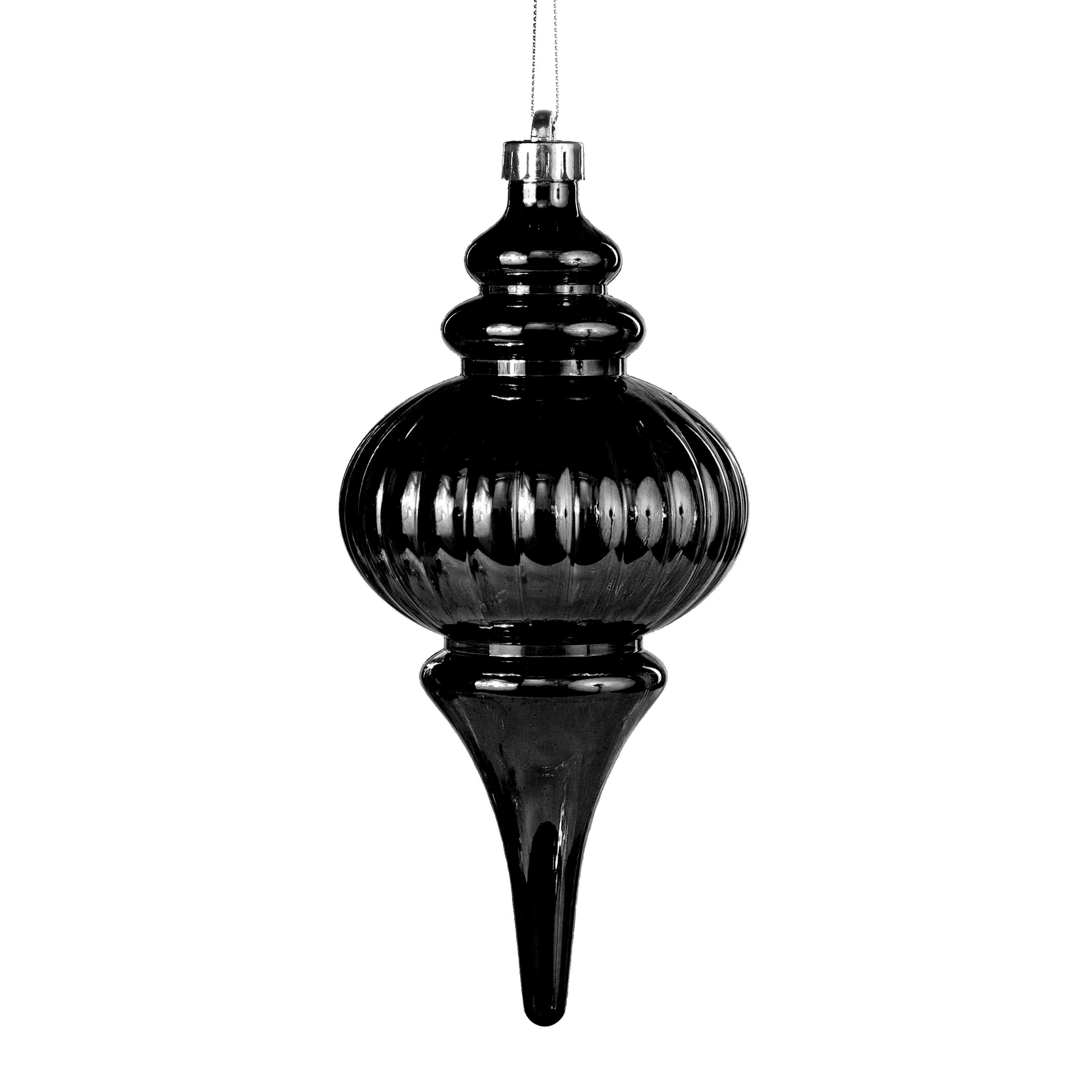 10" Finial Ornament: Black
