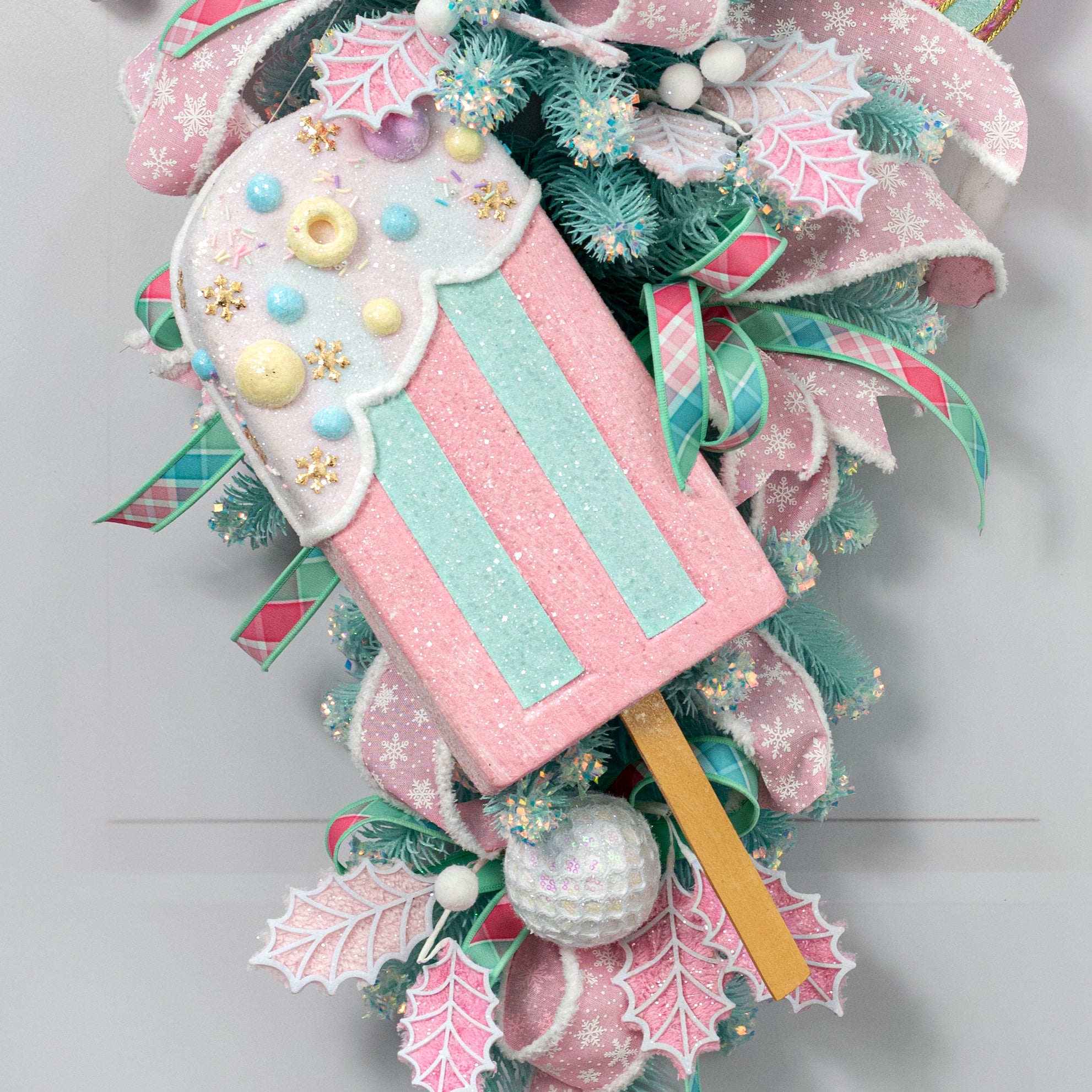 20" Oversized Dipped Popsicle: Mint Blue & Pink
