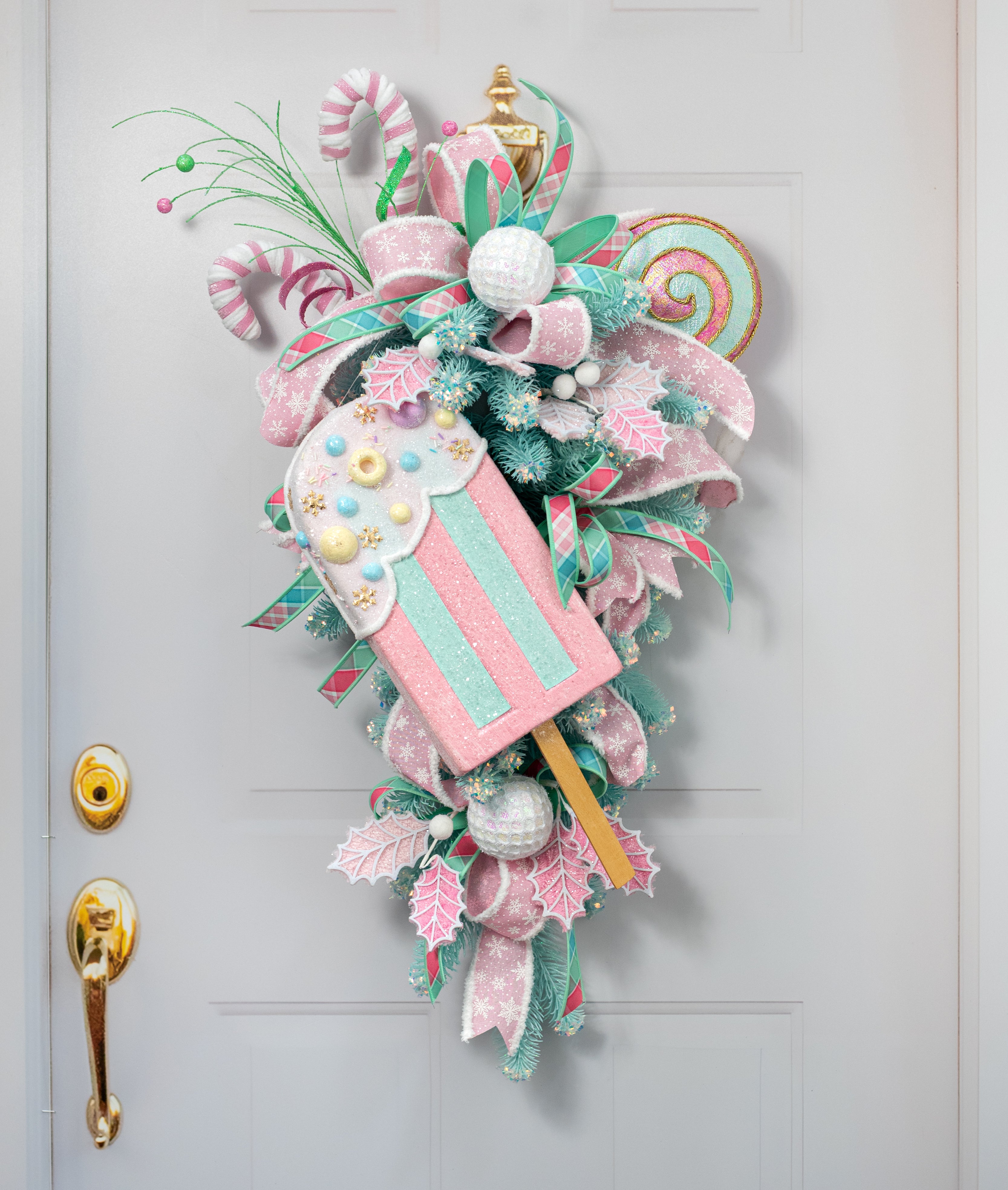 20" Oversized Dipped Popsicle: Mint Blue & Pink