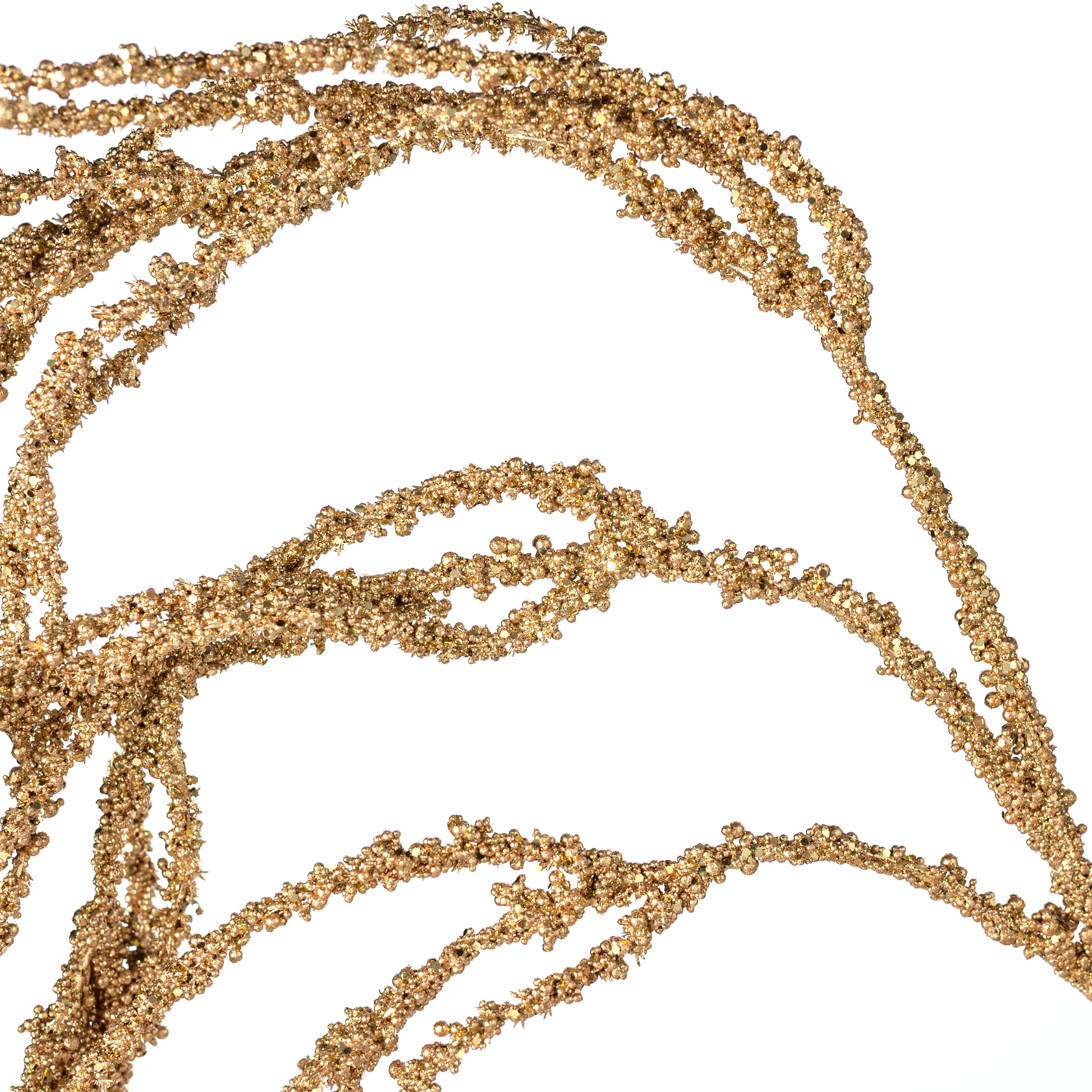 40" Hanging Beaded Glitter Grass Spray: Gold