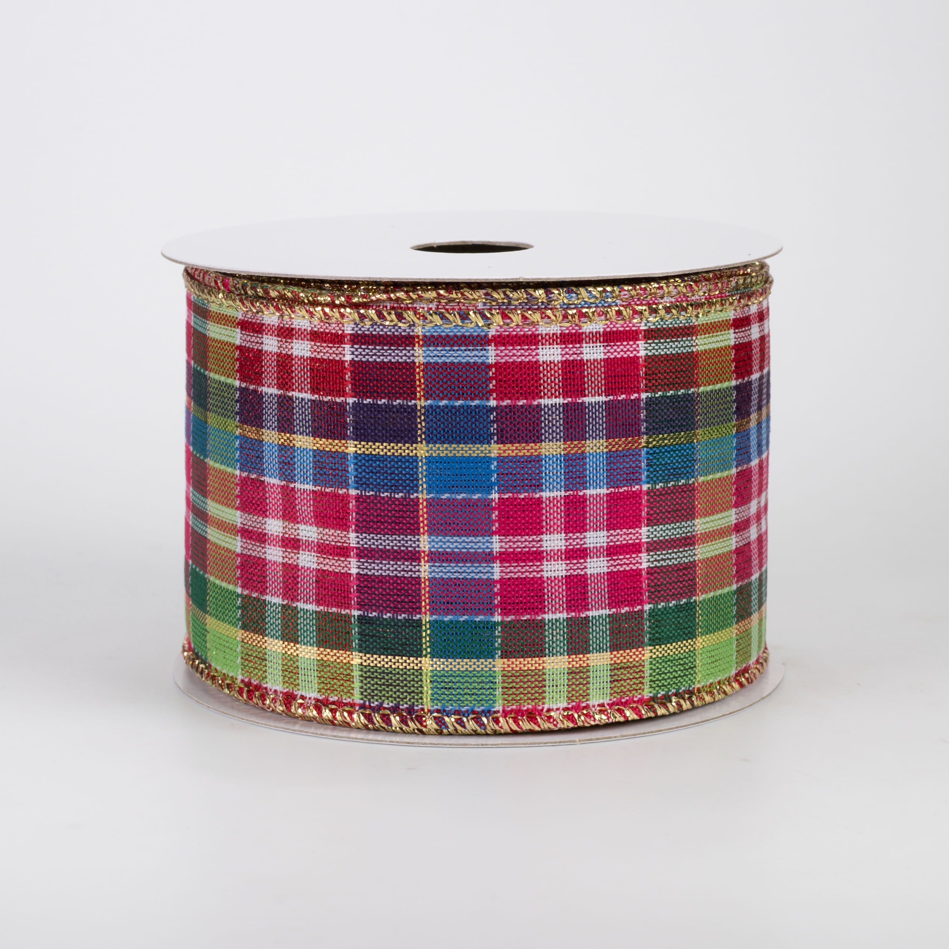 2.5" Christmas Fun & Bright Woven Plaid Ribbon (10 Yards)