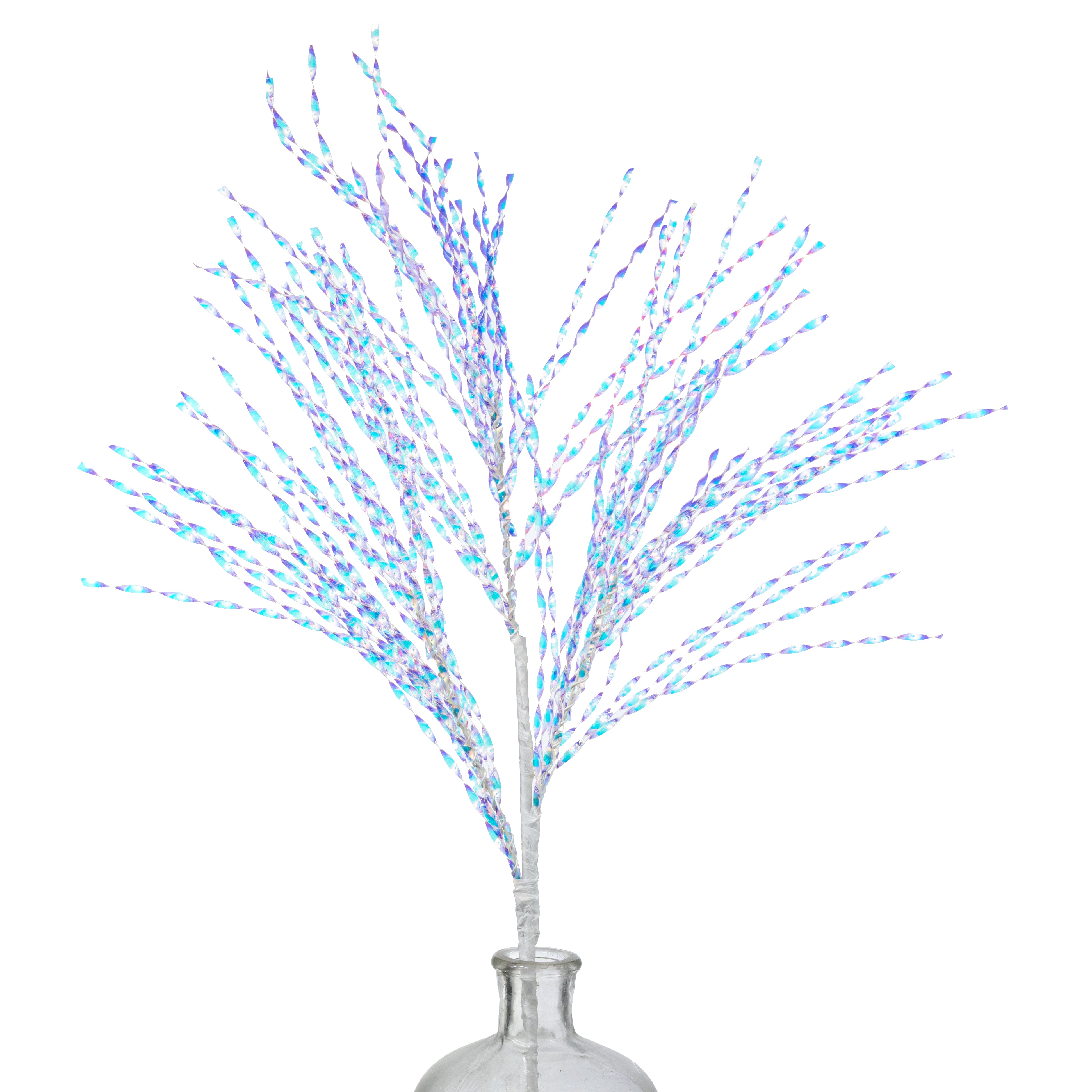 28" Iridescent Twist Spray: Clear
