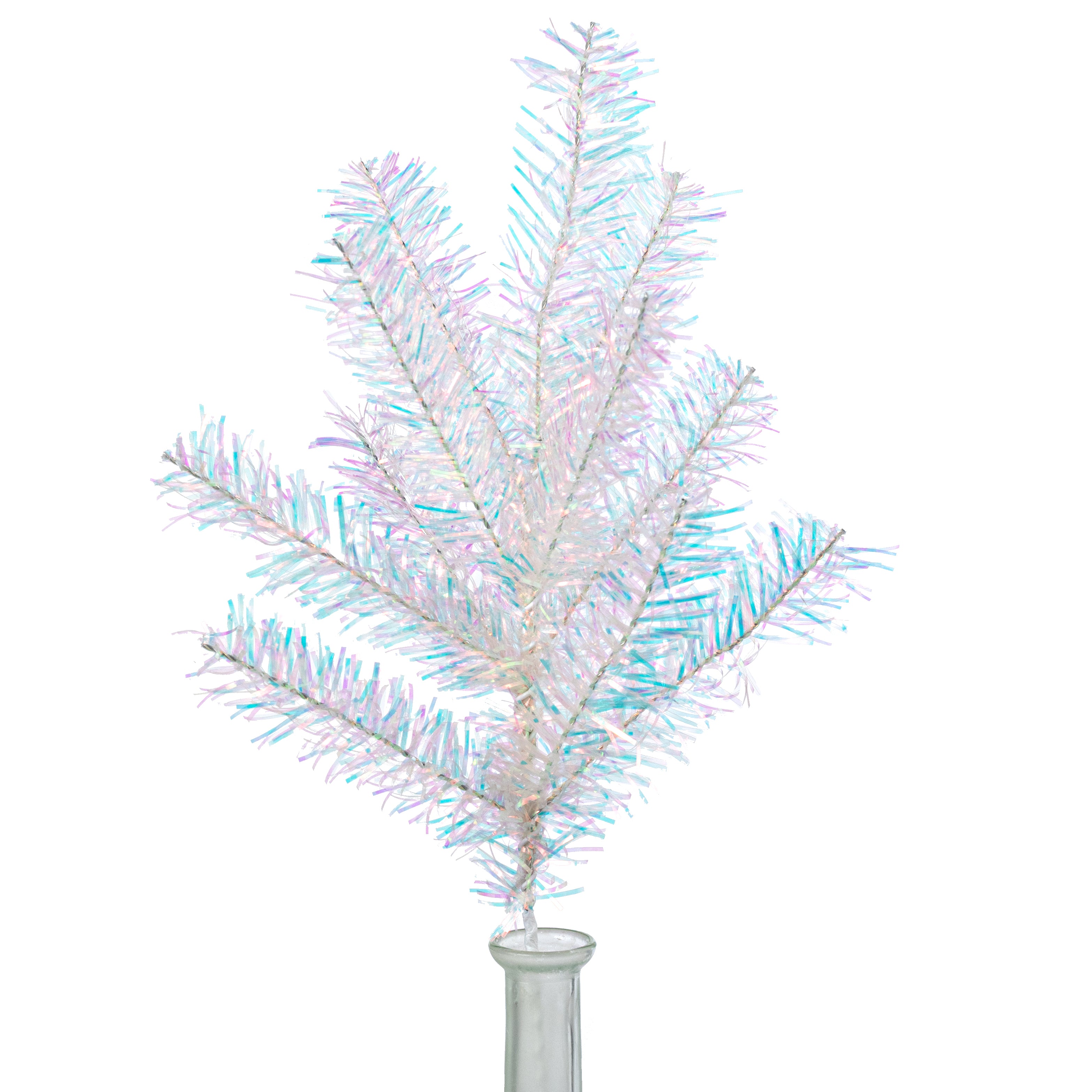 18" Pine Pick: Iridescent Clear (11 Tips)