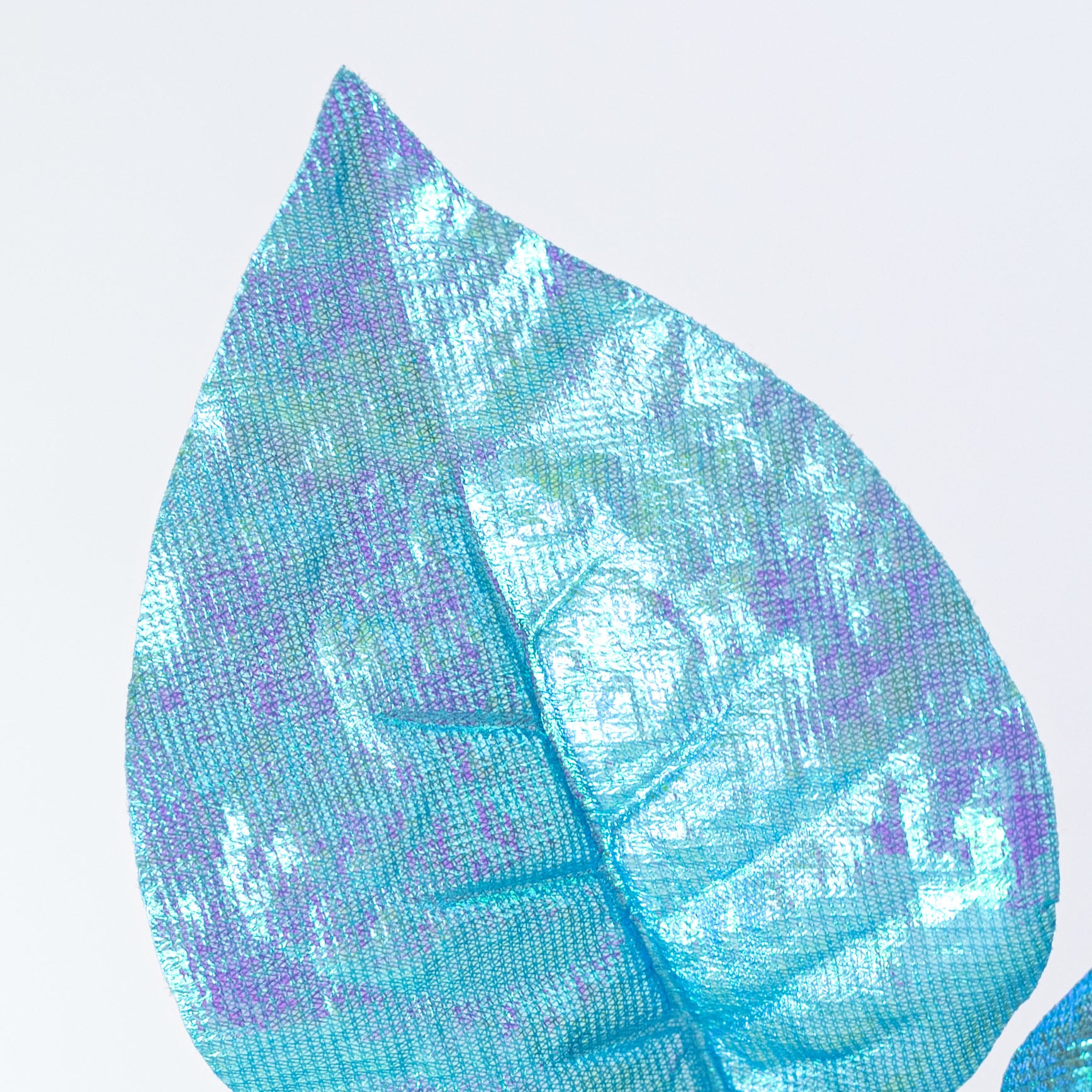 9" x 21" Glossy Poinsettia Stem: Iridescent Blue