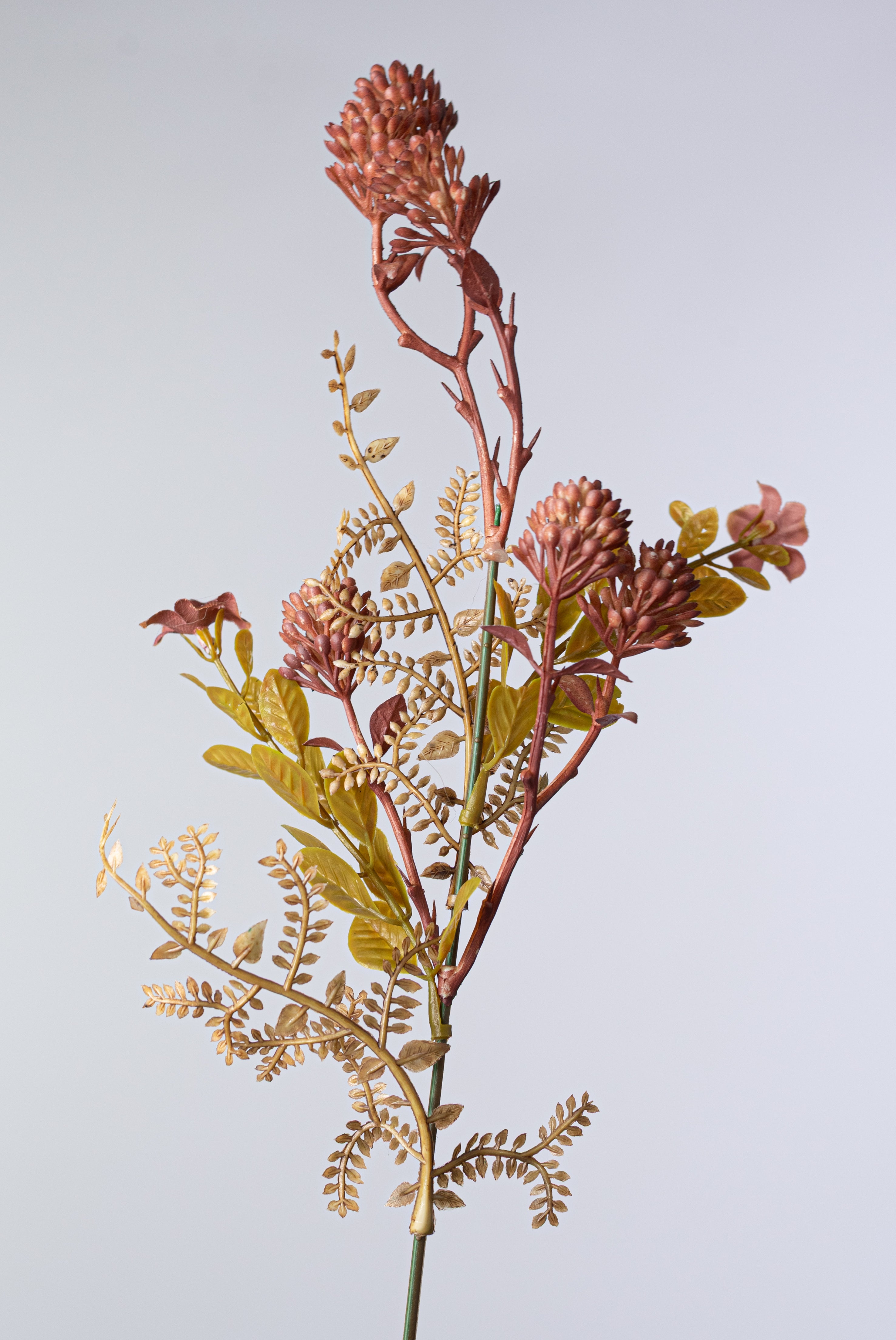 18" Mixed Plastic Amaranth & Leaves Bush: Mauve
