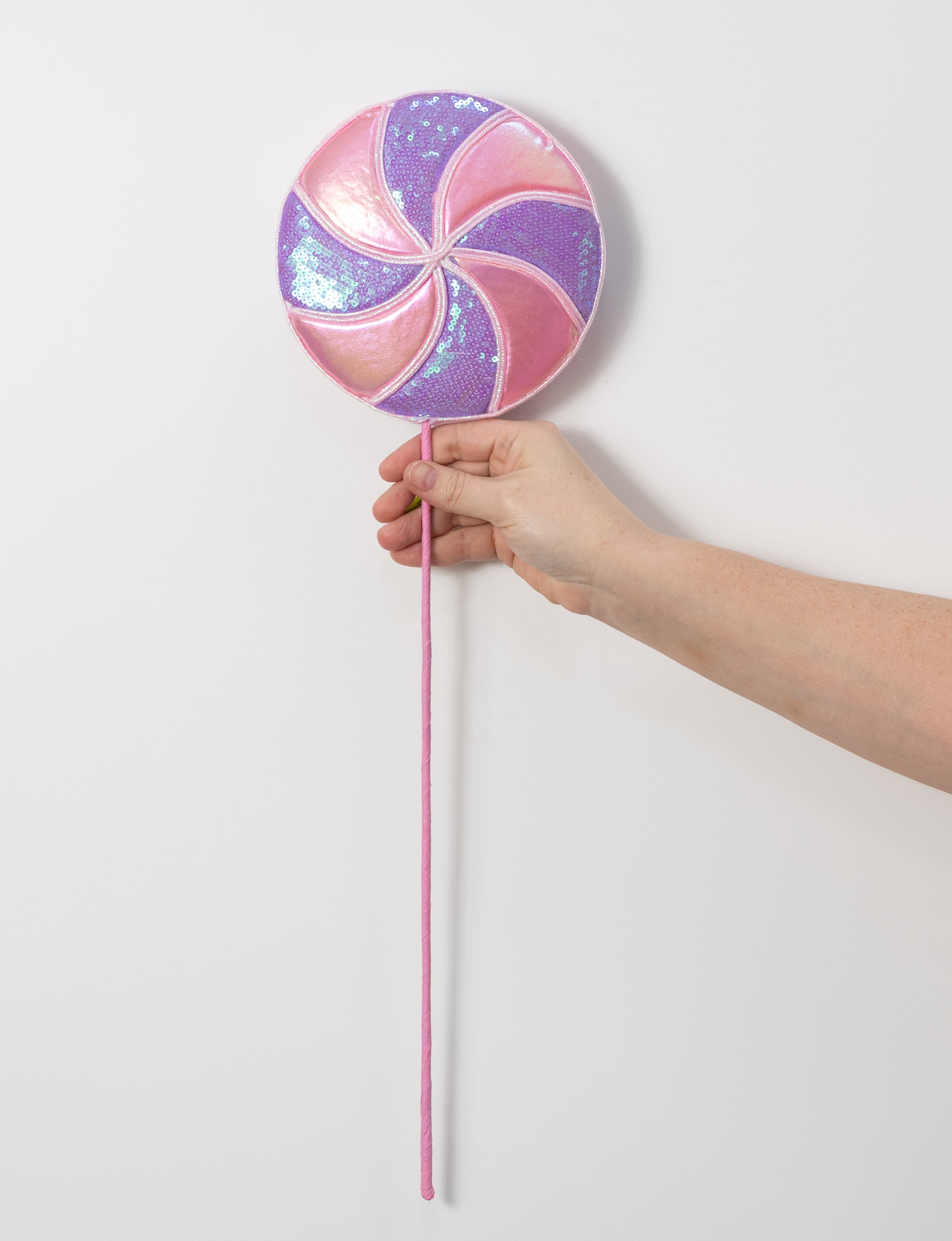6.5" x 22" Sequins & Gloss Iridescent Lollipop Spray: Pink & Lavender