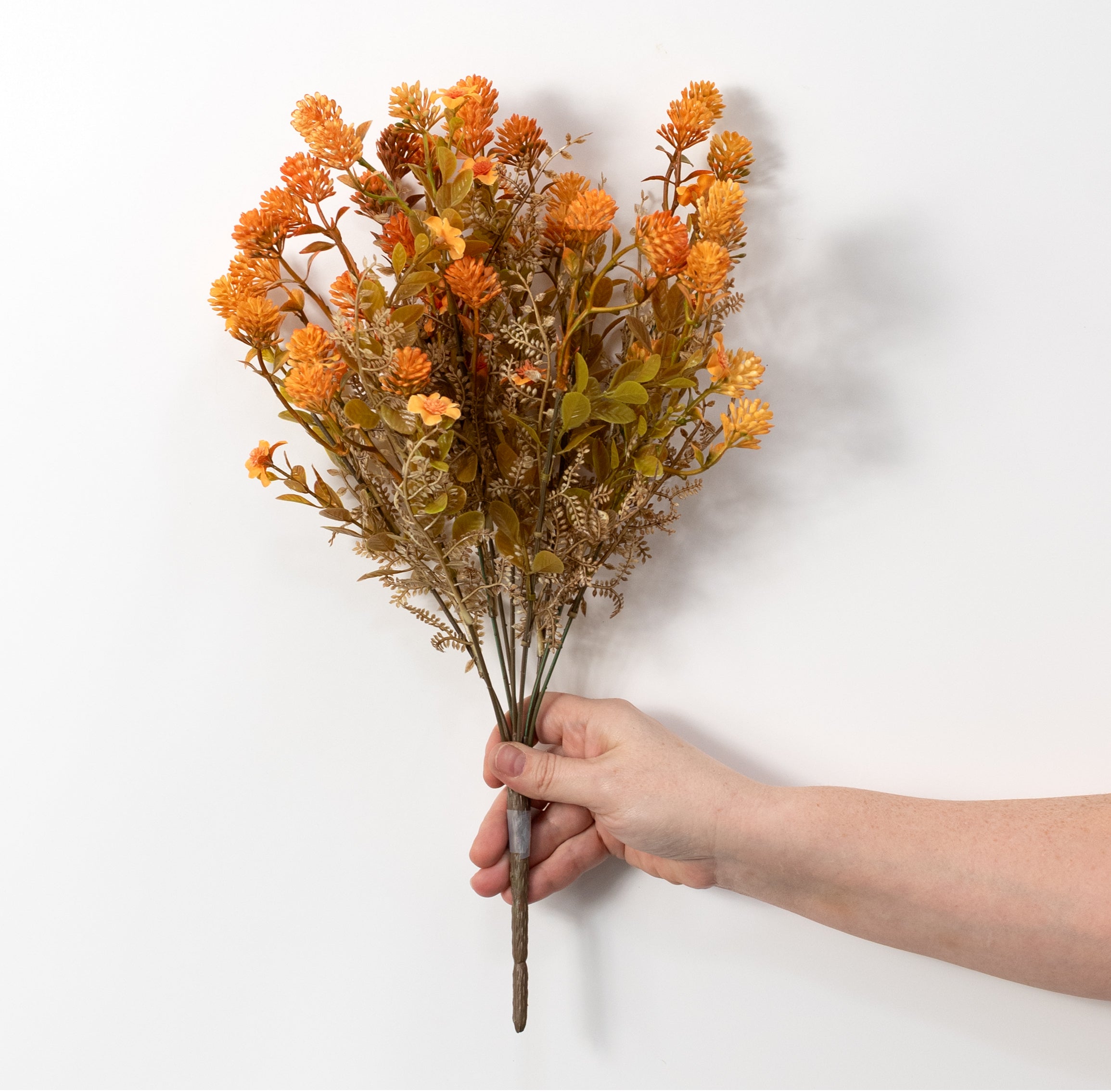 18" Mixed Plastic Amaranth & Leaves Bush: Orange Yellow