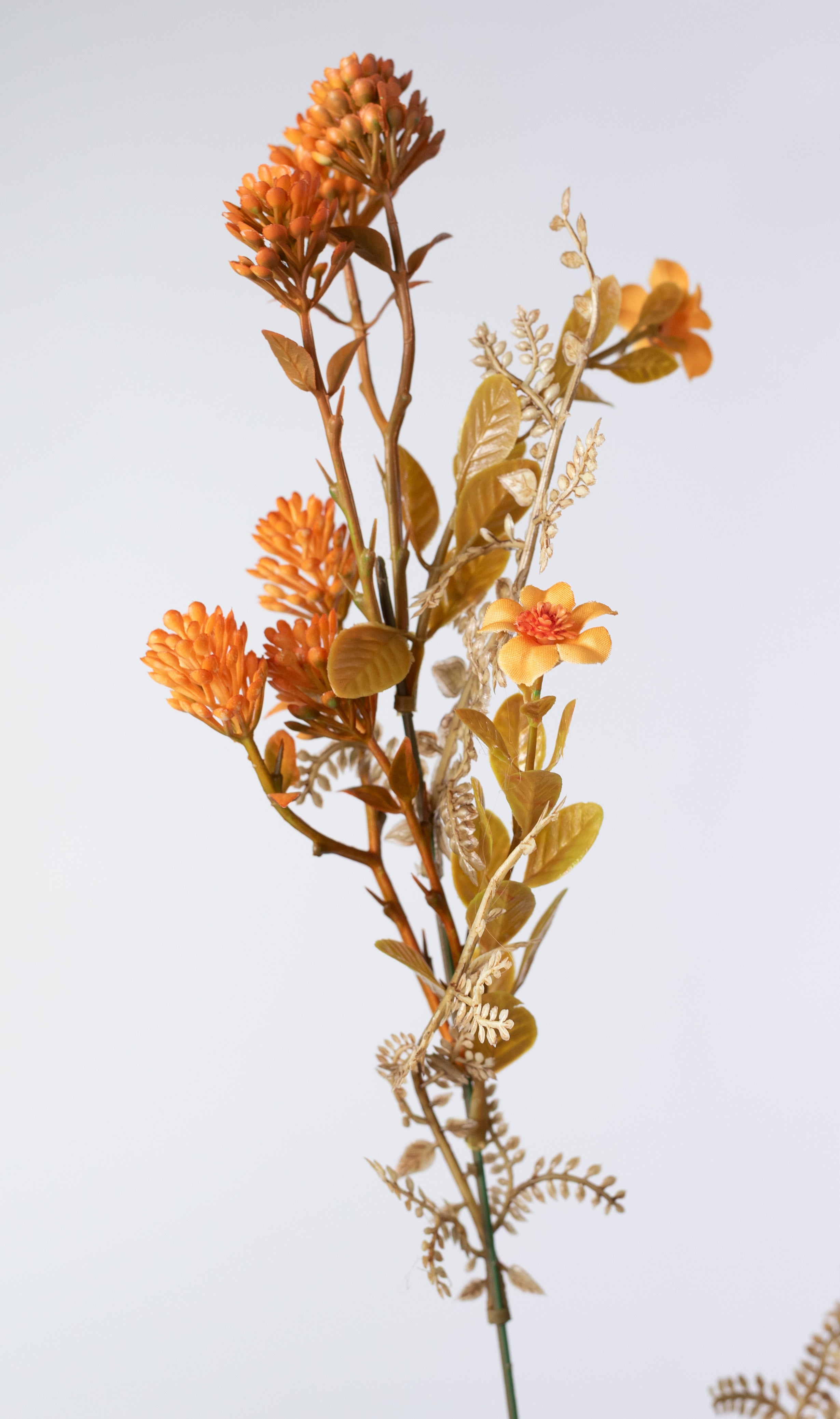 18" Mixed Plastic Amaranth & Leaves Bush: Orange Yellow