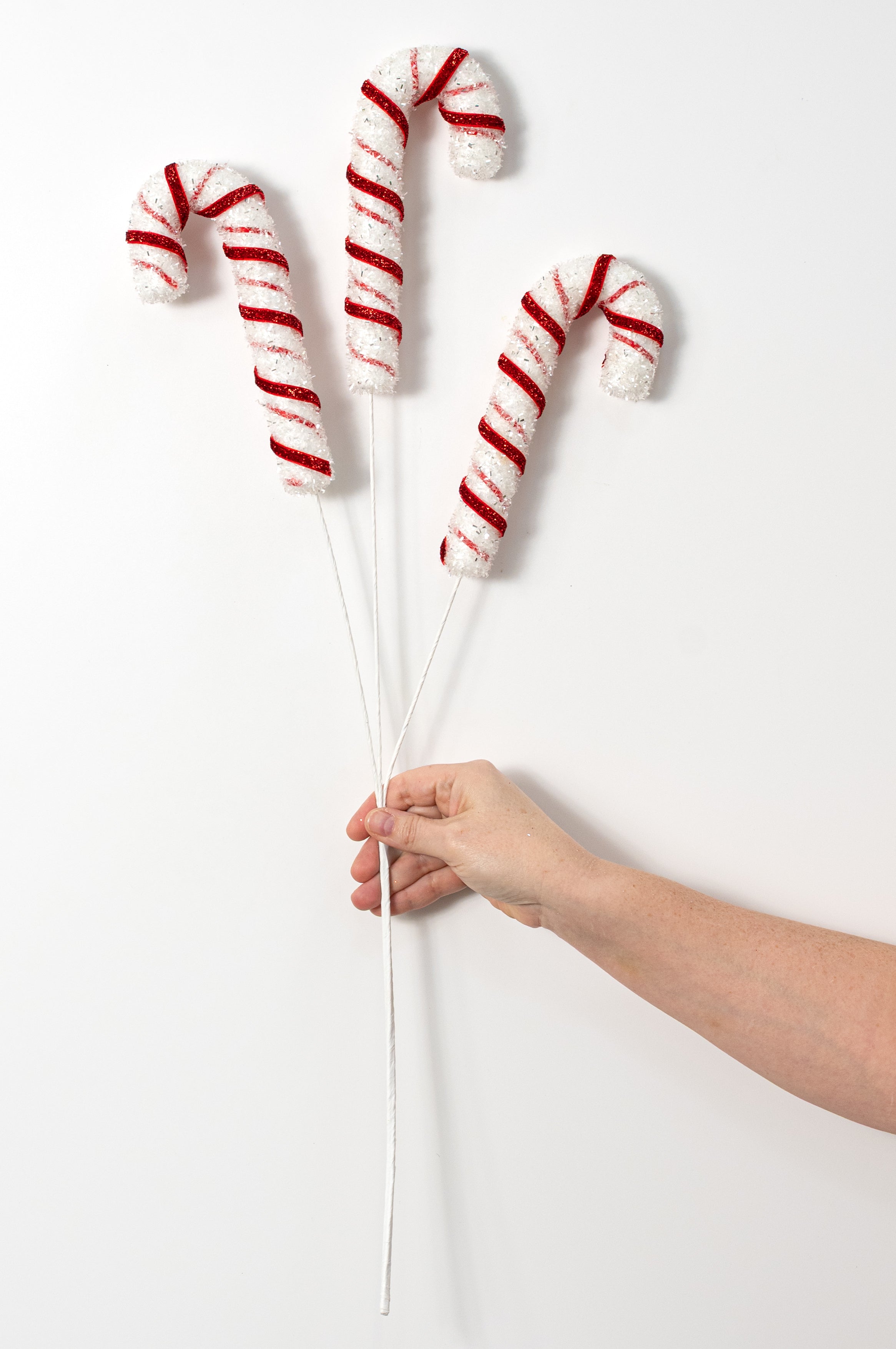 27" Tinsel & Trim Peppermint Spray