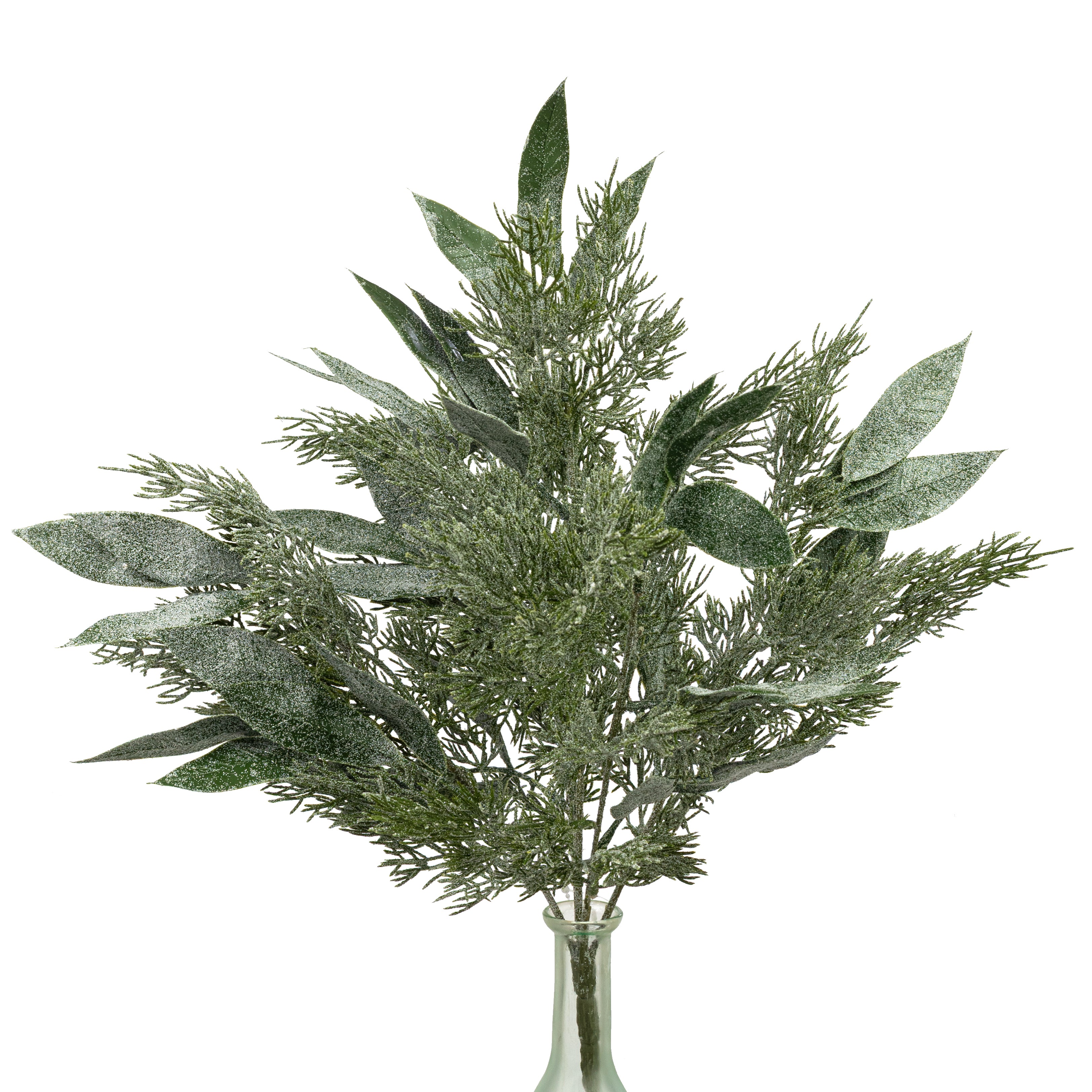 21" Mixed Cypress & Olive Leaves Bush
