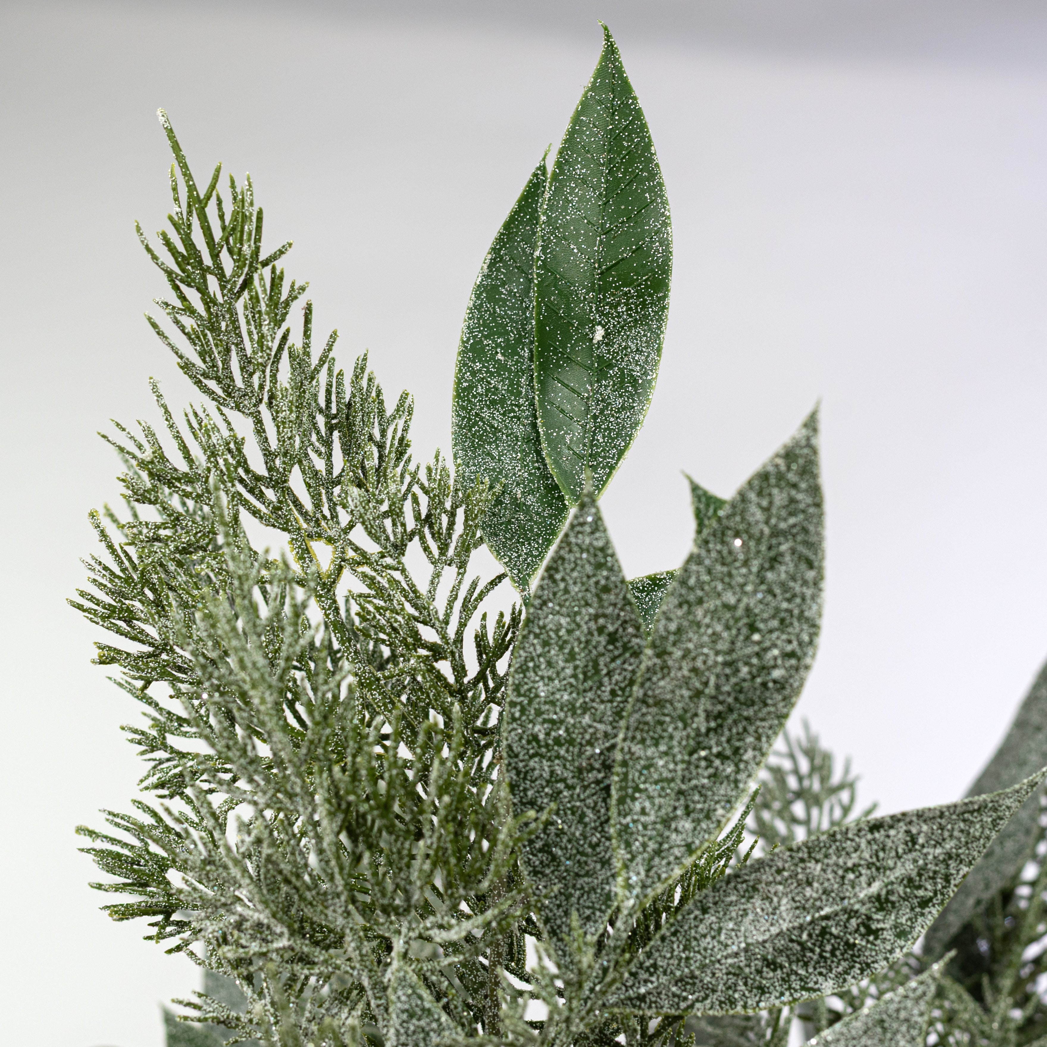 21" Mixed Cypress & Olive Leaves Bush
