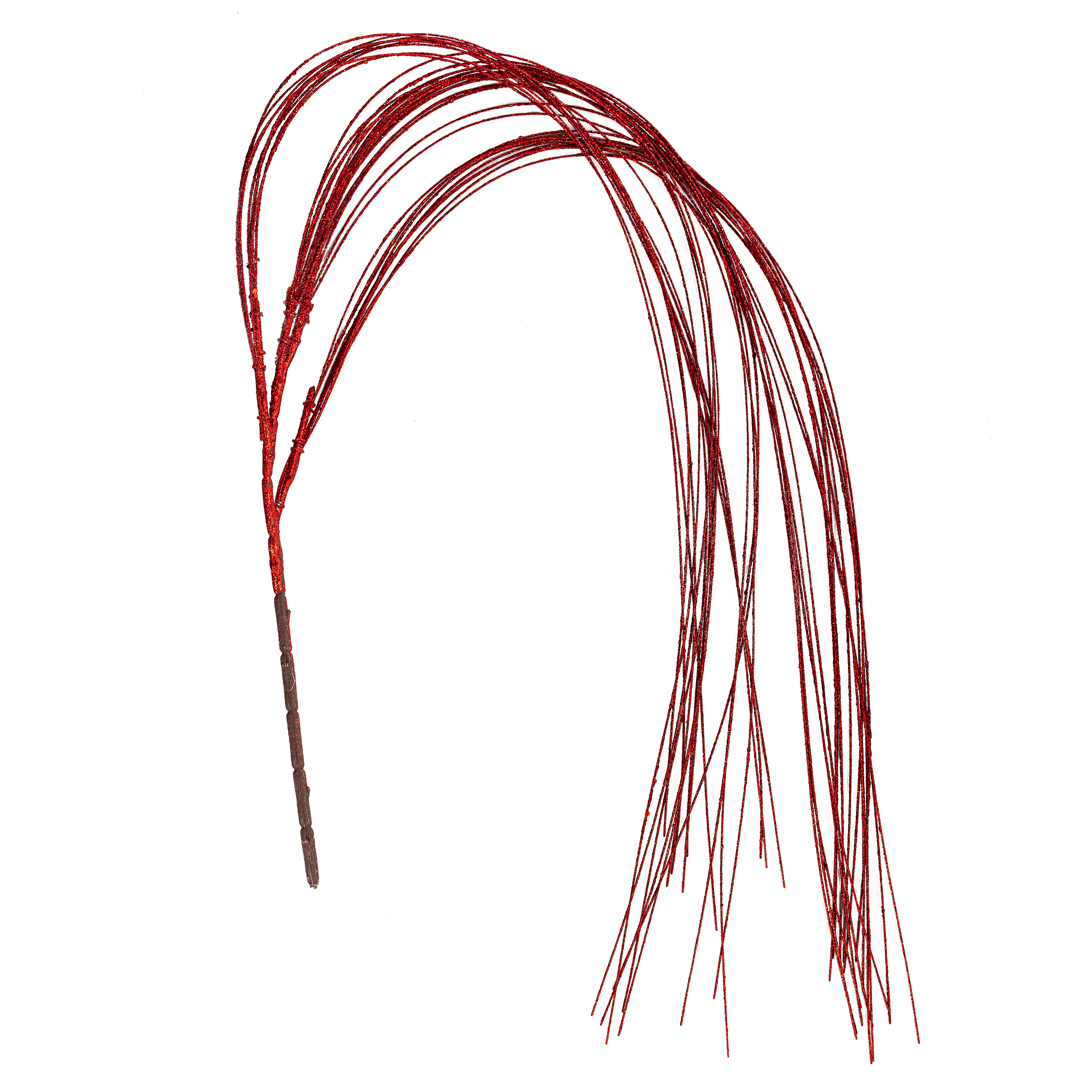55" Glitter Fishline Hanging Spray: Red