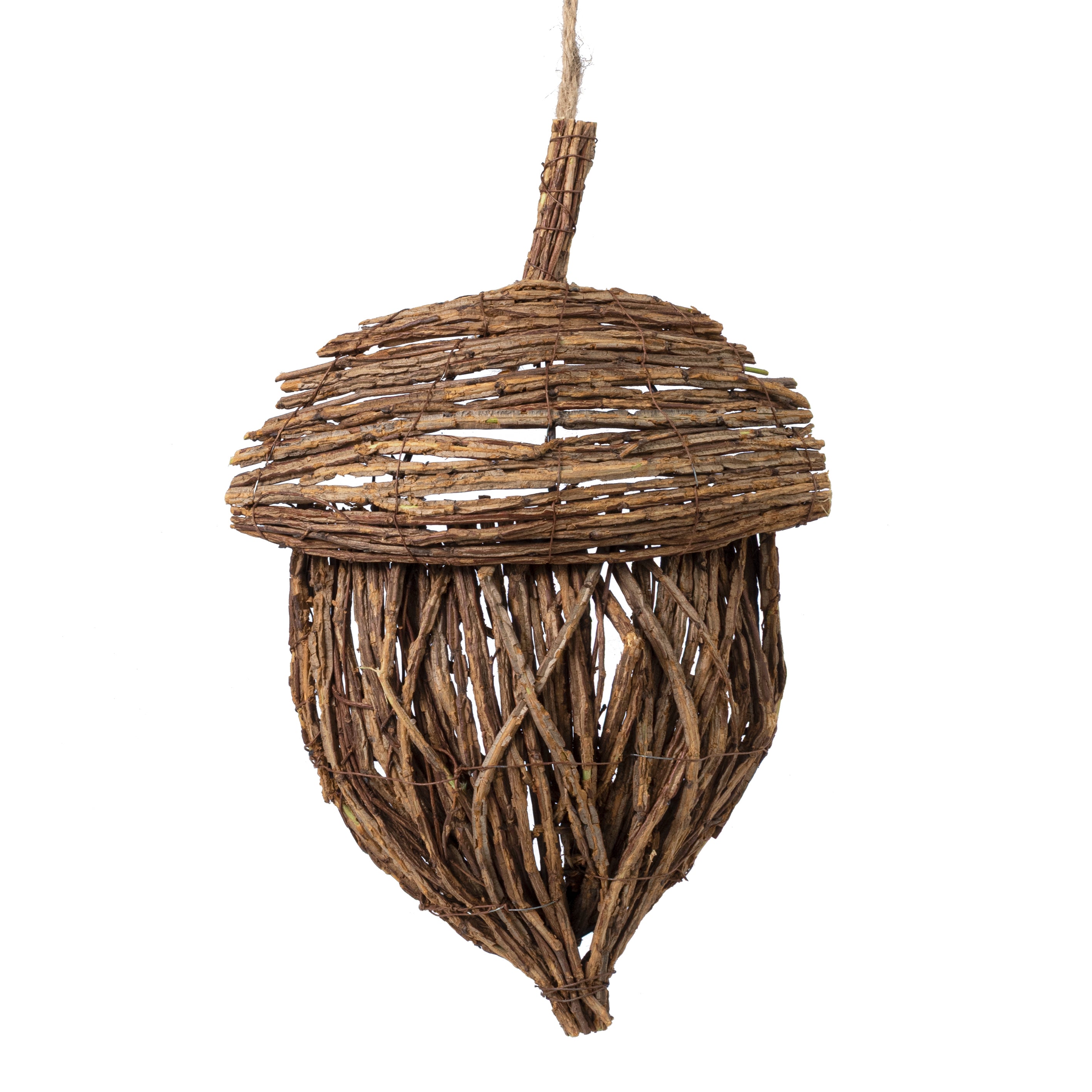 13.5" Rattan Acorn Ornament