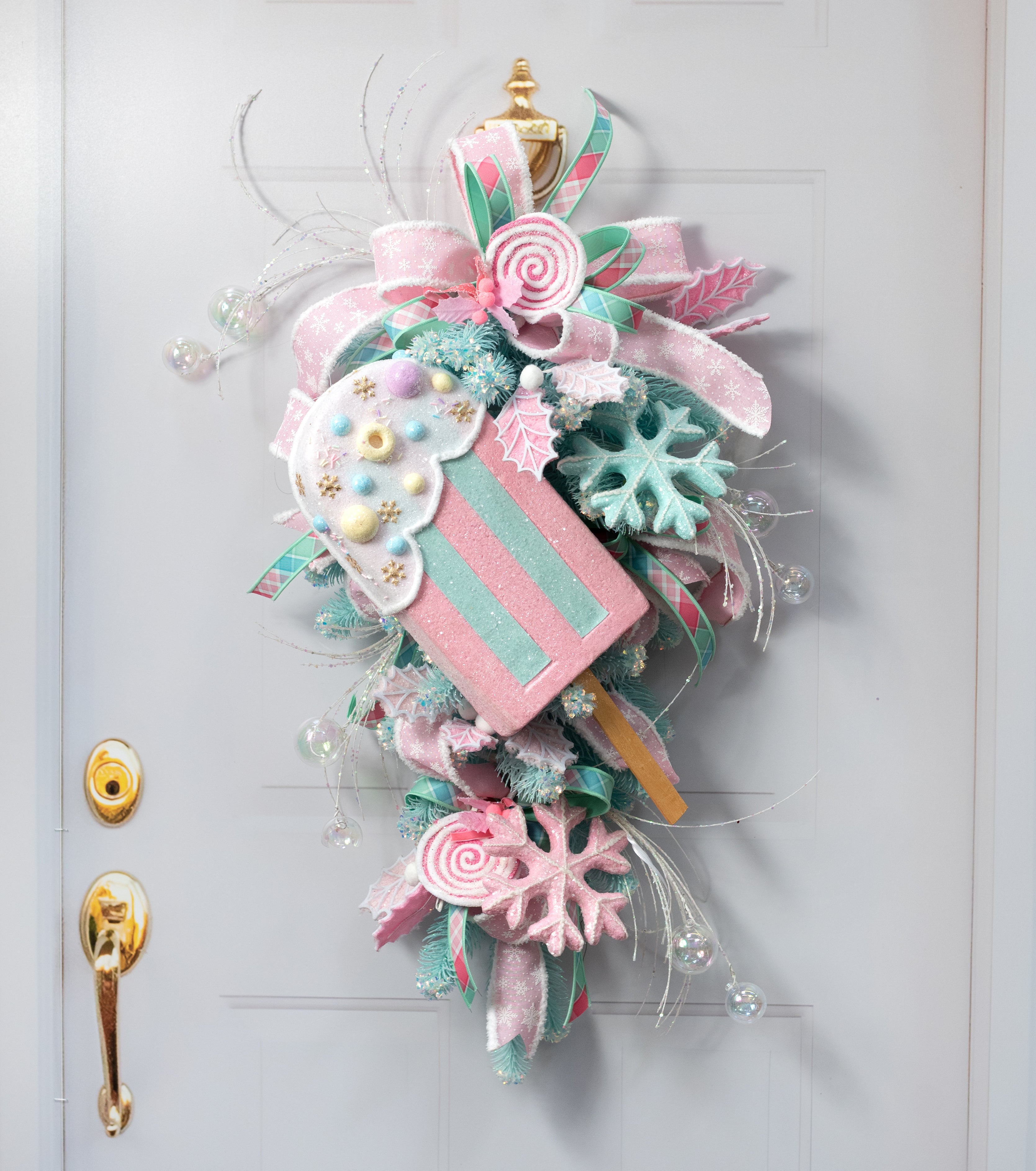 6.5" Iced Snowflake Ornament: Pink