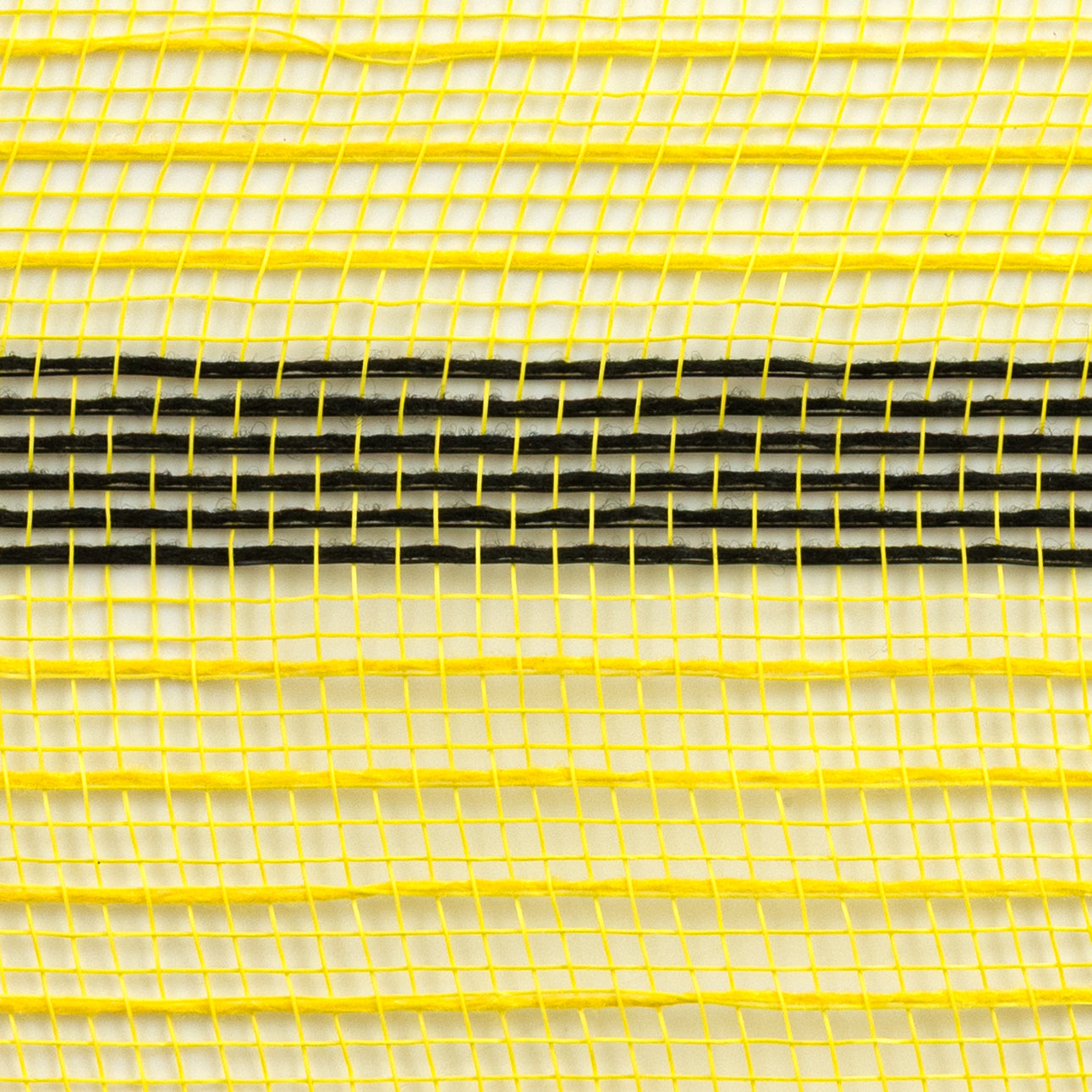10" Faux Jute Stripe Mesh: Yellow & Black