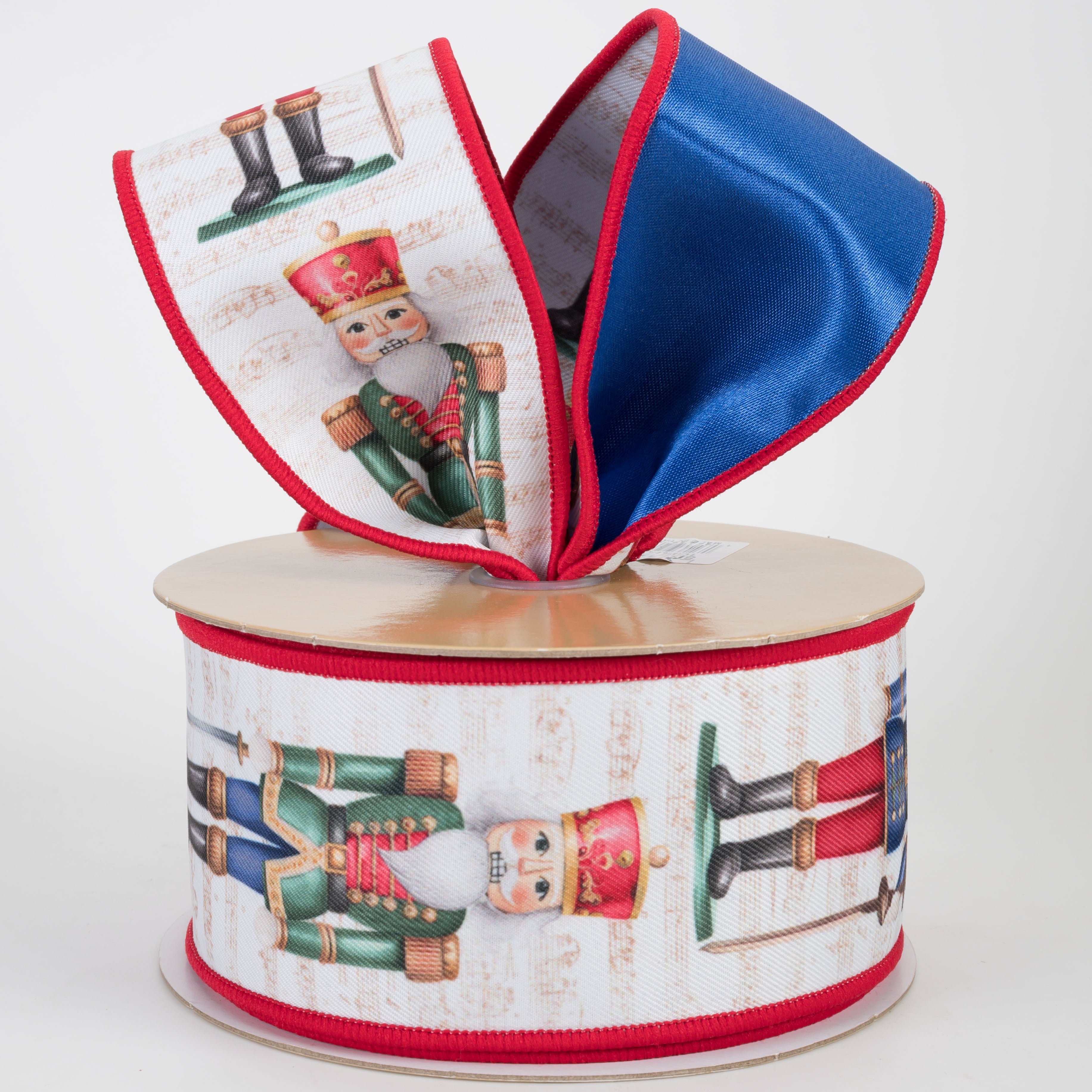 2.5" Double Sided Fused Nutcracker Ribbon: Blue Satin (10 Yards)