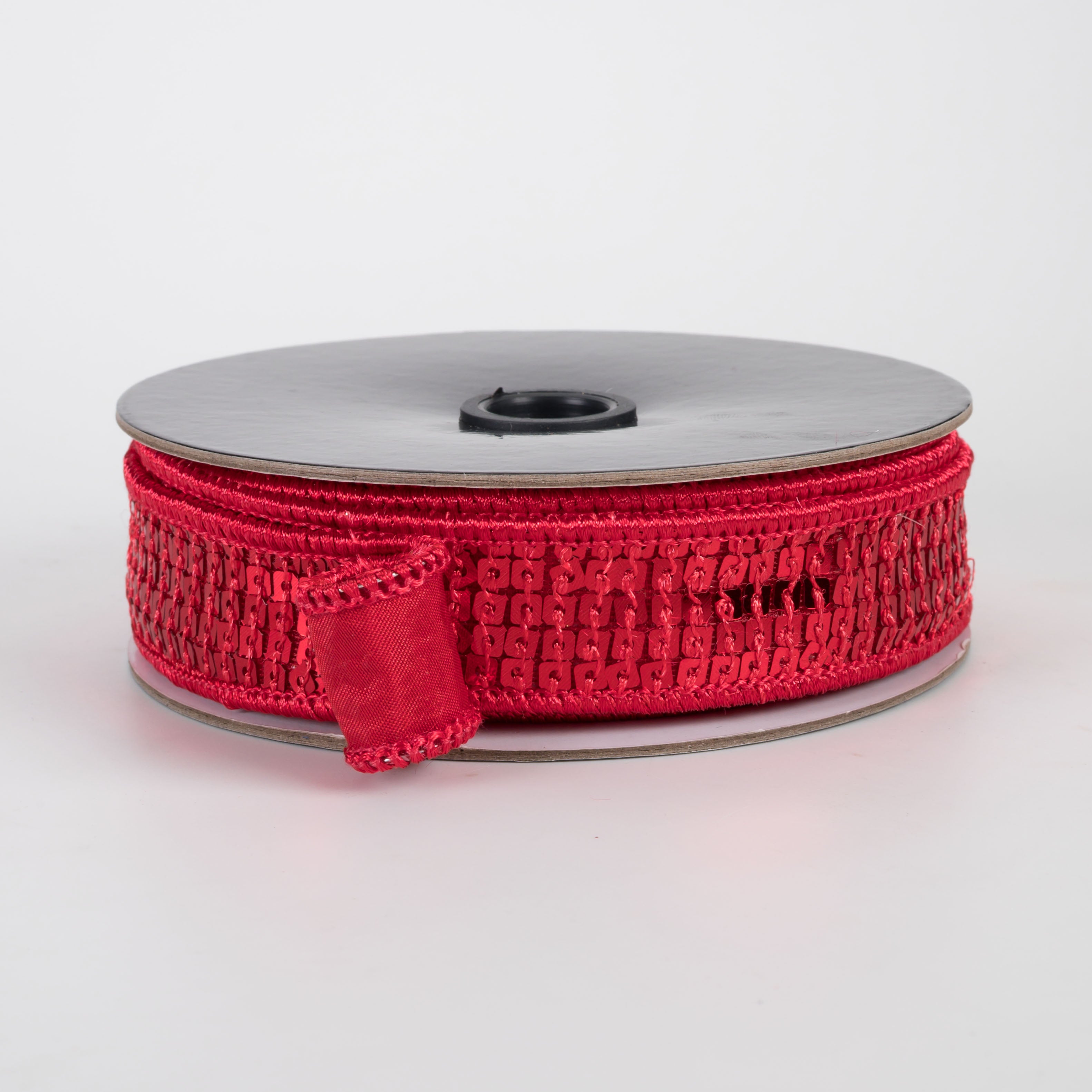 1" Disco Ball Sequin Ribbon: Red (10 Yards)