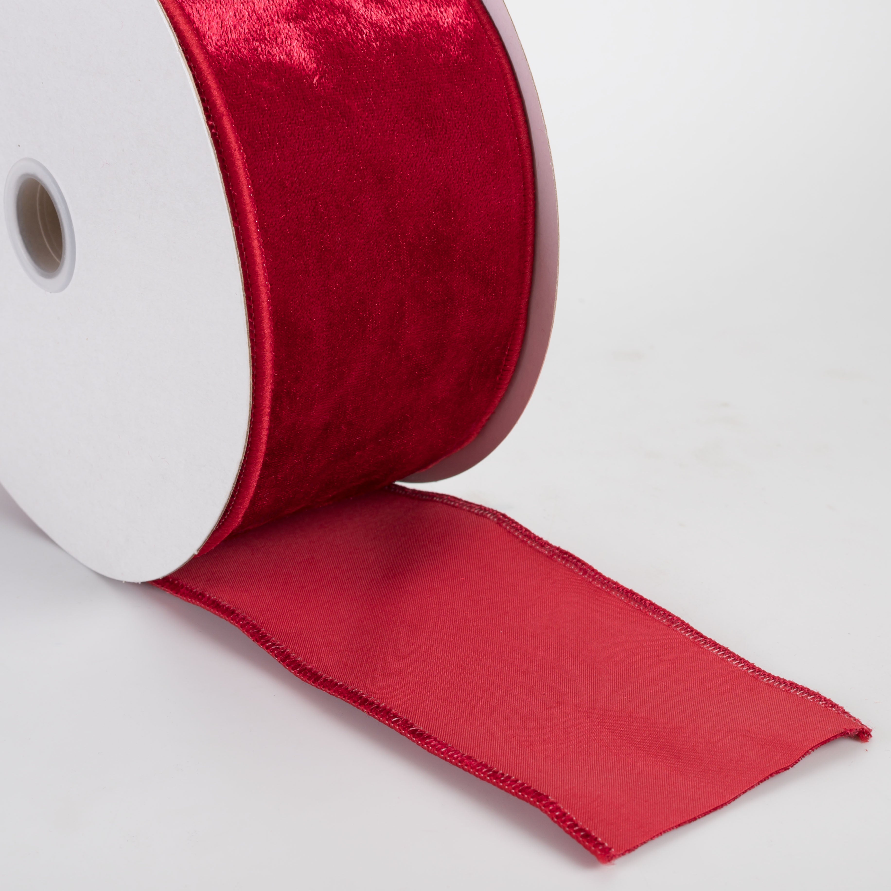 2.5" Lush Velvet Matte Satin Backed Ribbon: Red (10 Yards)