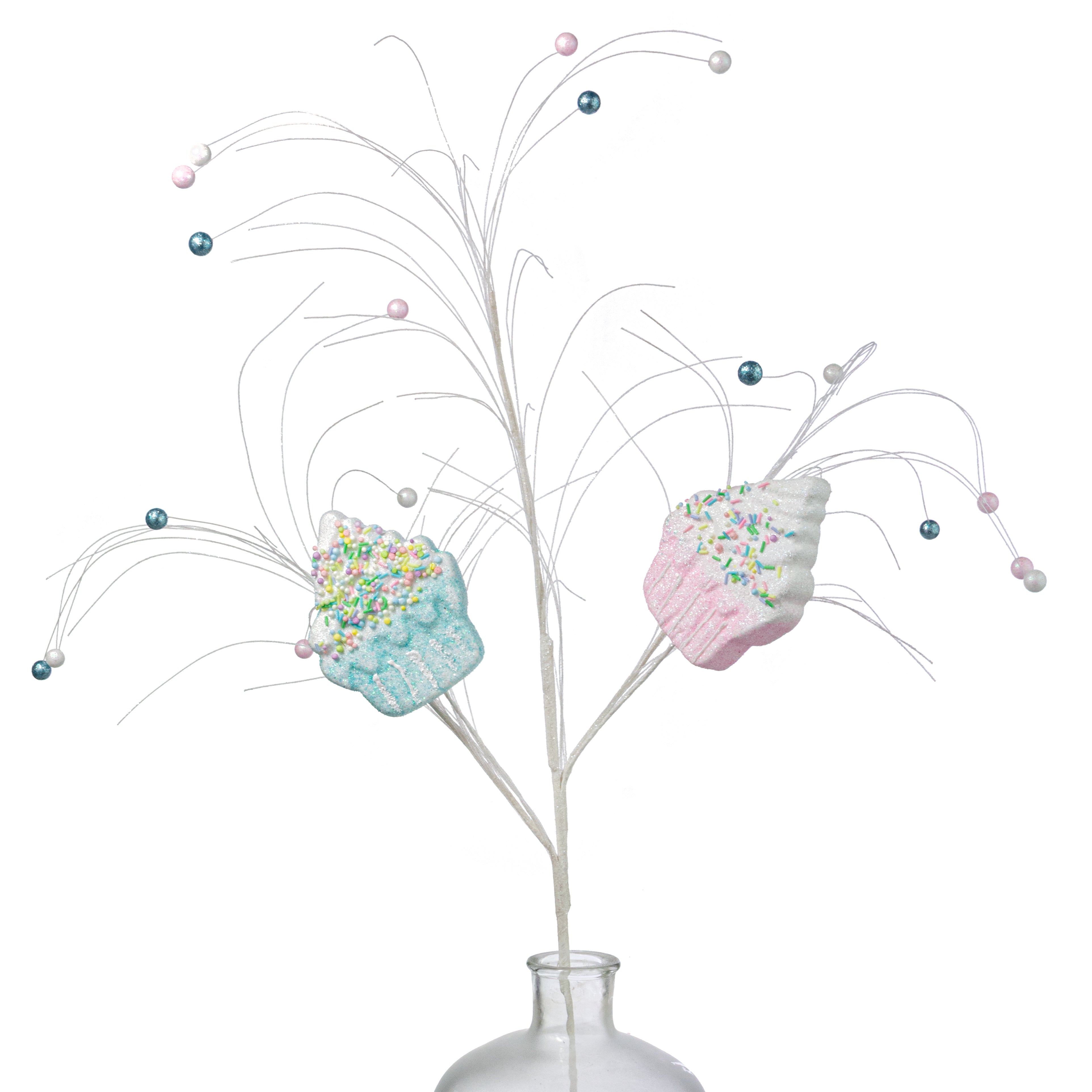 37" Pastel Sprinkle Cupcake Spray: Pink & Blue