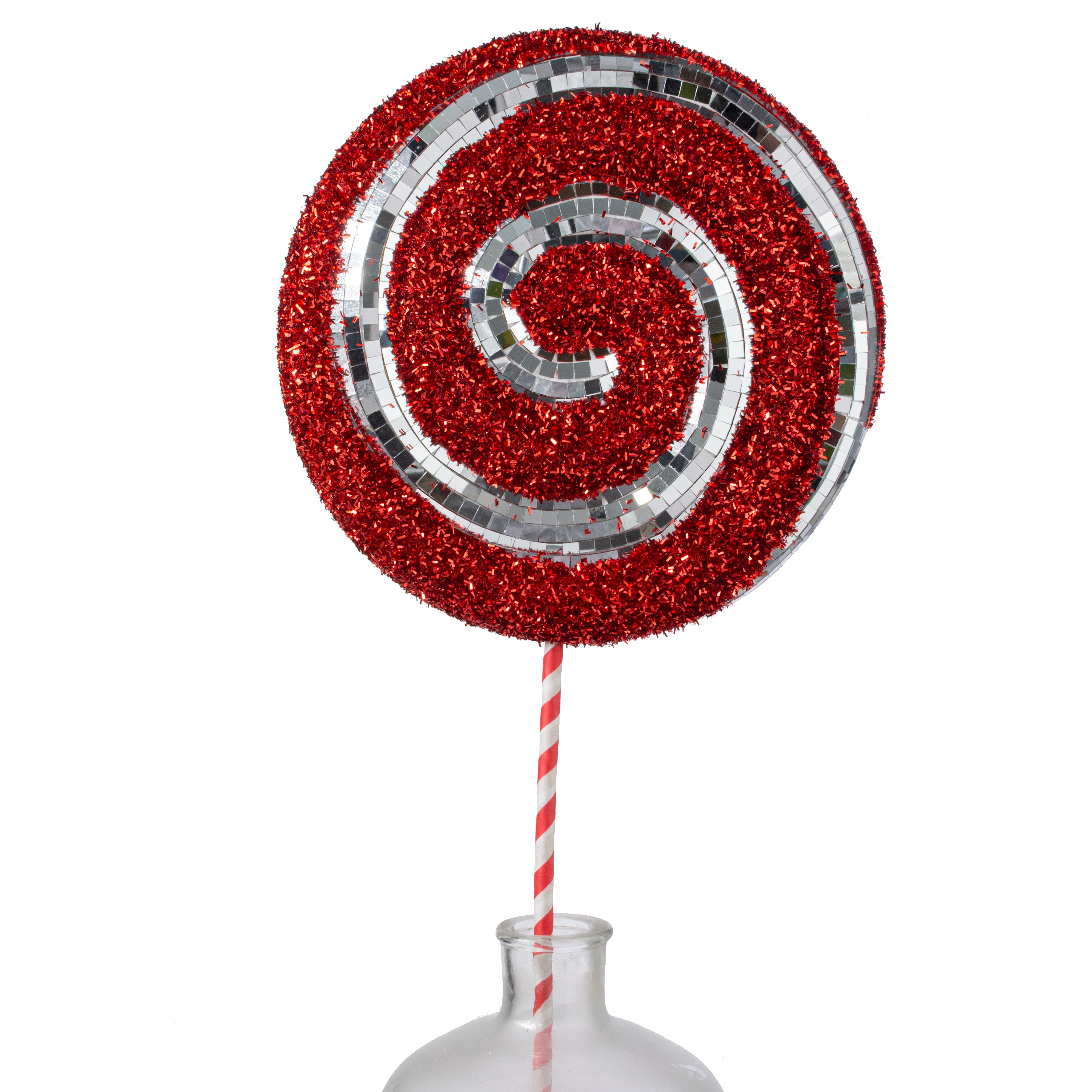 28" Disco Ball Candy Cane Lollipop Pick