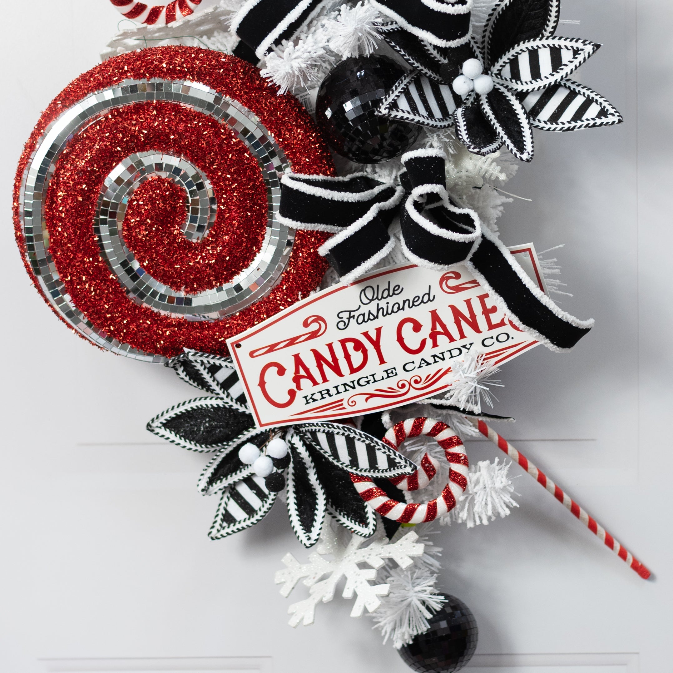 28" Disco Ball Candy Cane Lollipop Pick