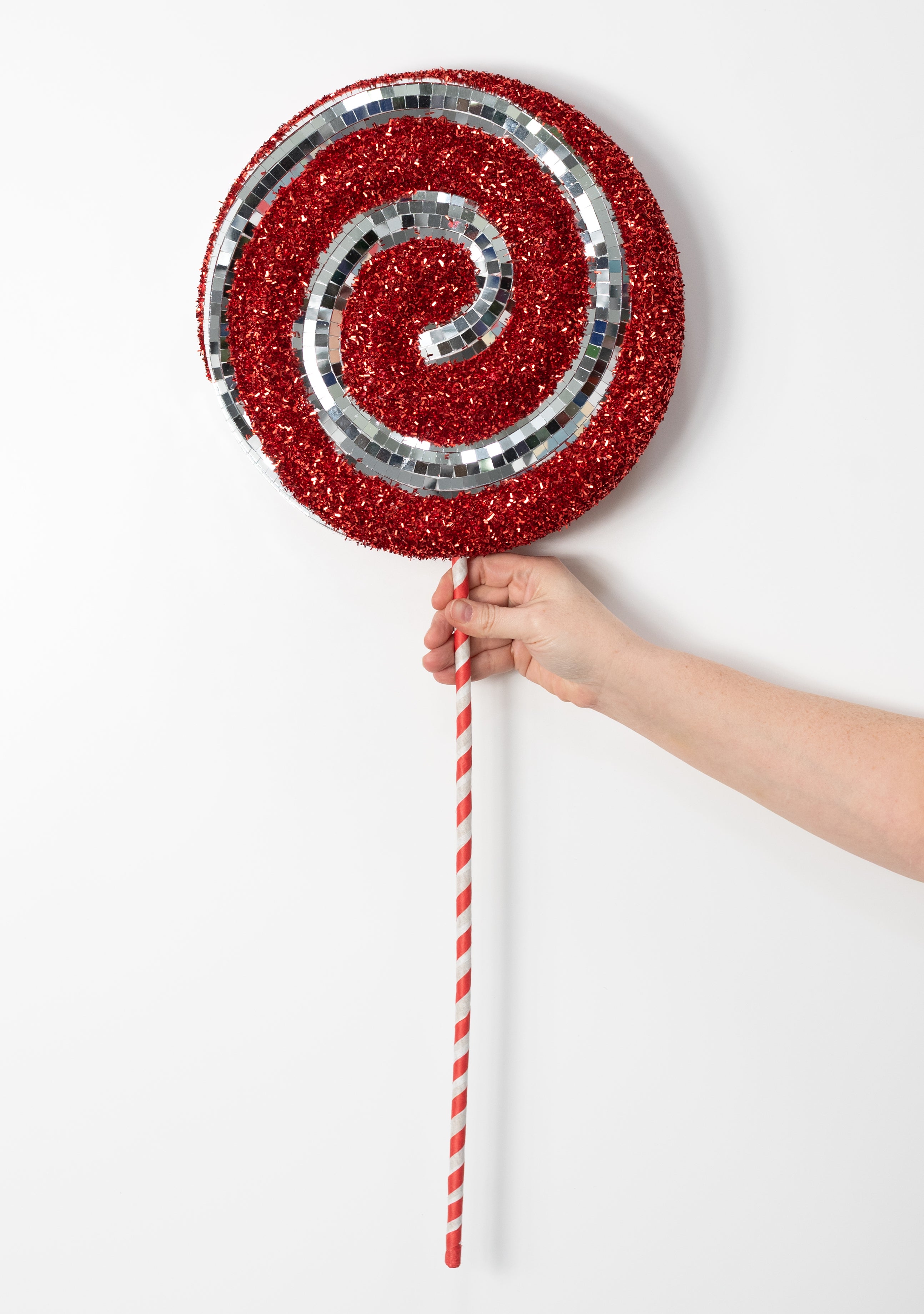 28" Disco Ball Candy Cane Lollipop Pick