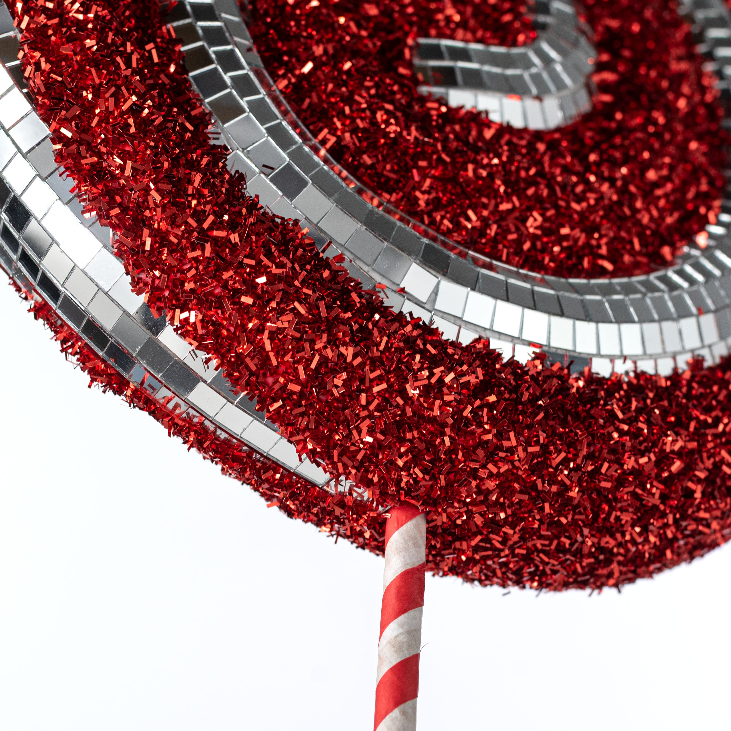 28" Disco Ball Candy Cane Lollipop Pick