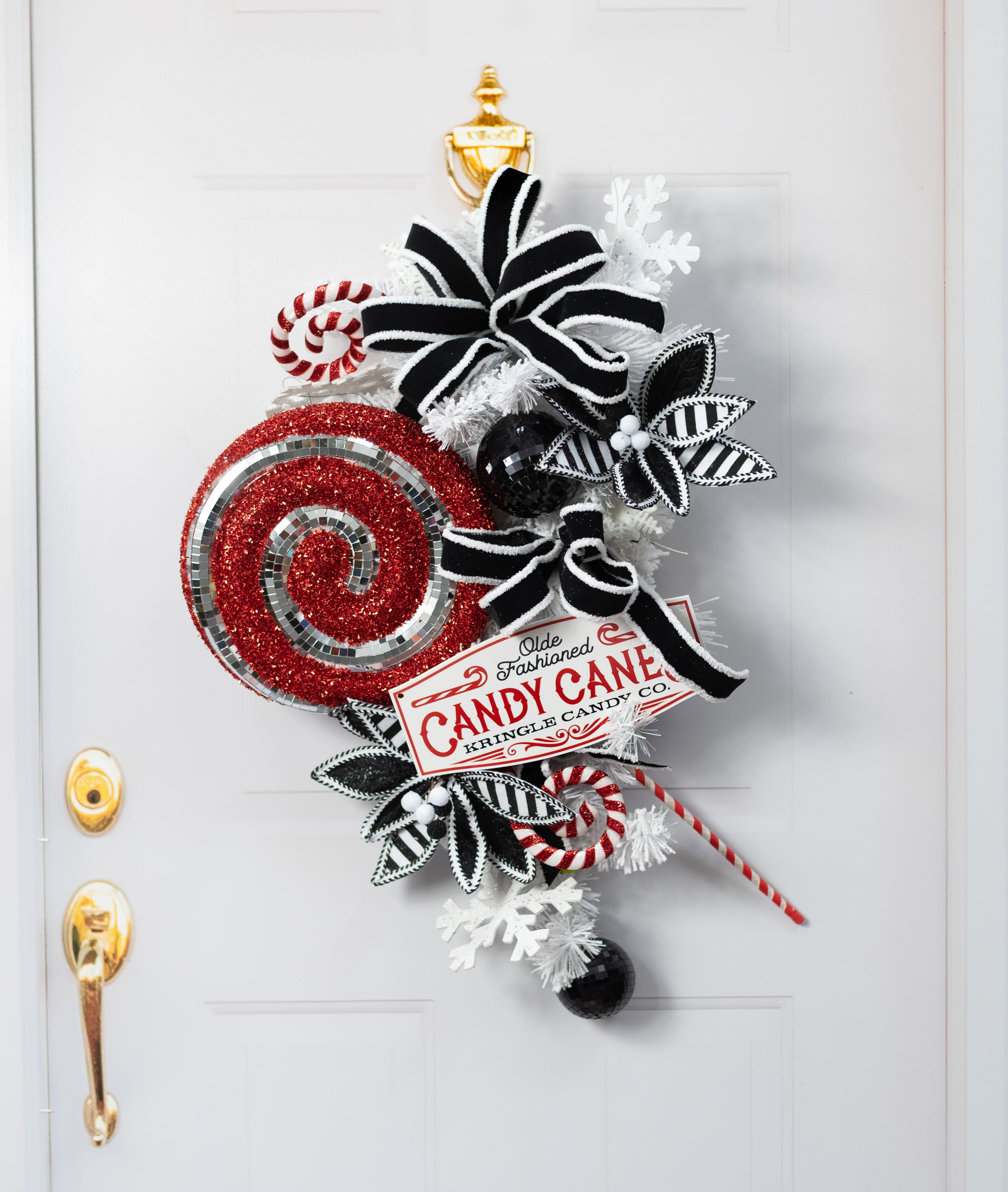 28" Disco Ball Candy Cane Lollipop Pick