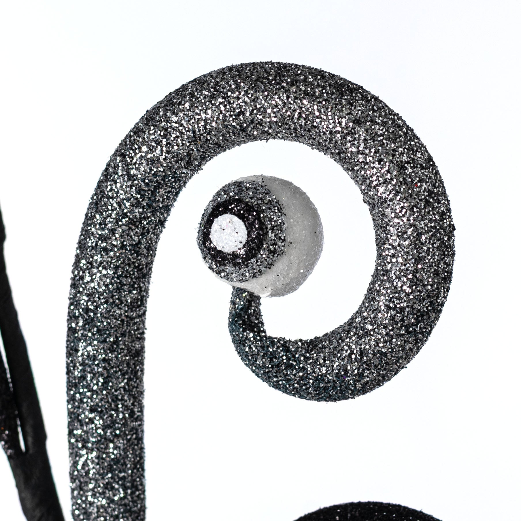 27" Eyeballs Spiral Curly Spray: Black, White & Grey