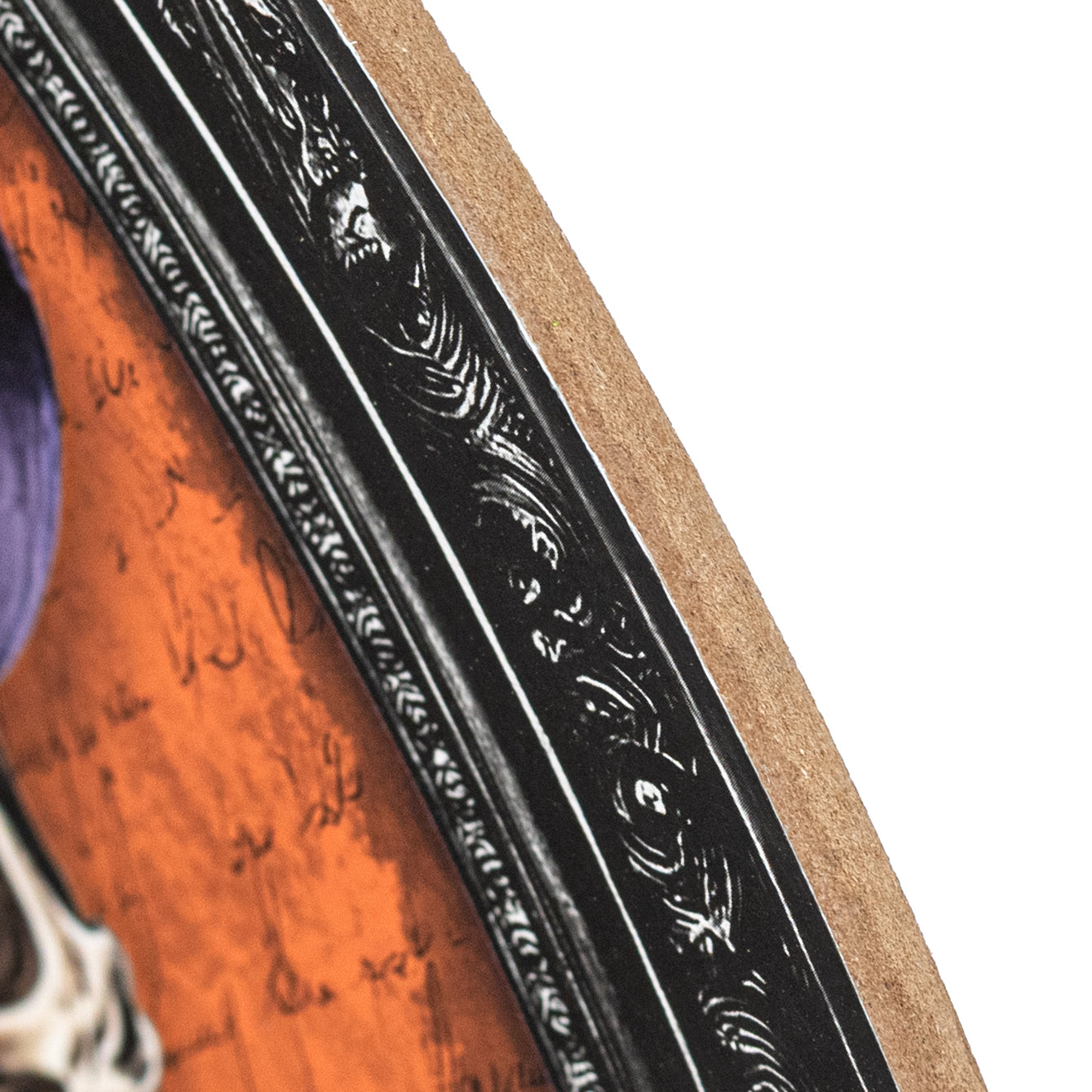 13" Oval Wooden Sign: Framed Skeleton Portrait