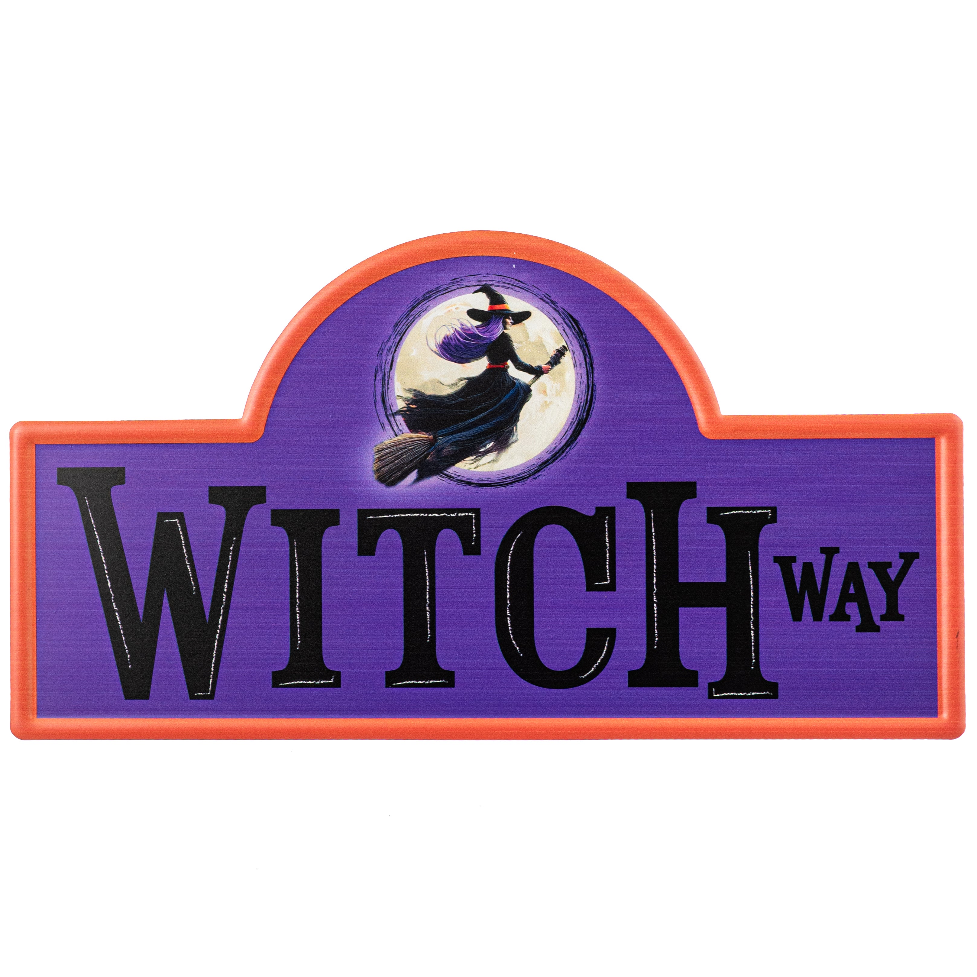 15" Embossed Metal Sign: Witch Way Street Sign