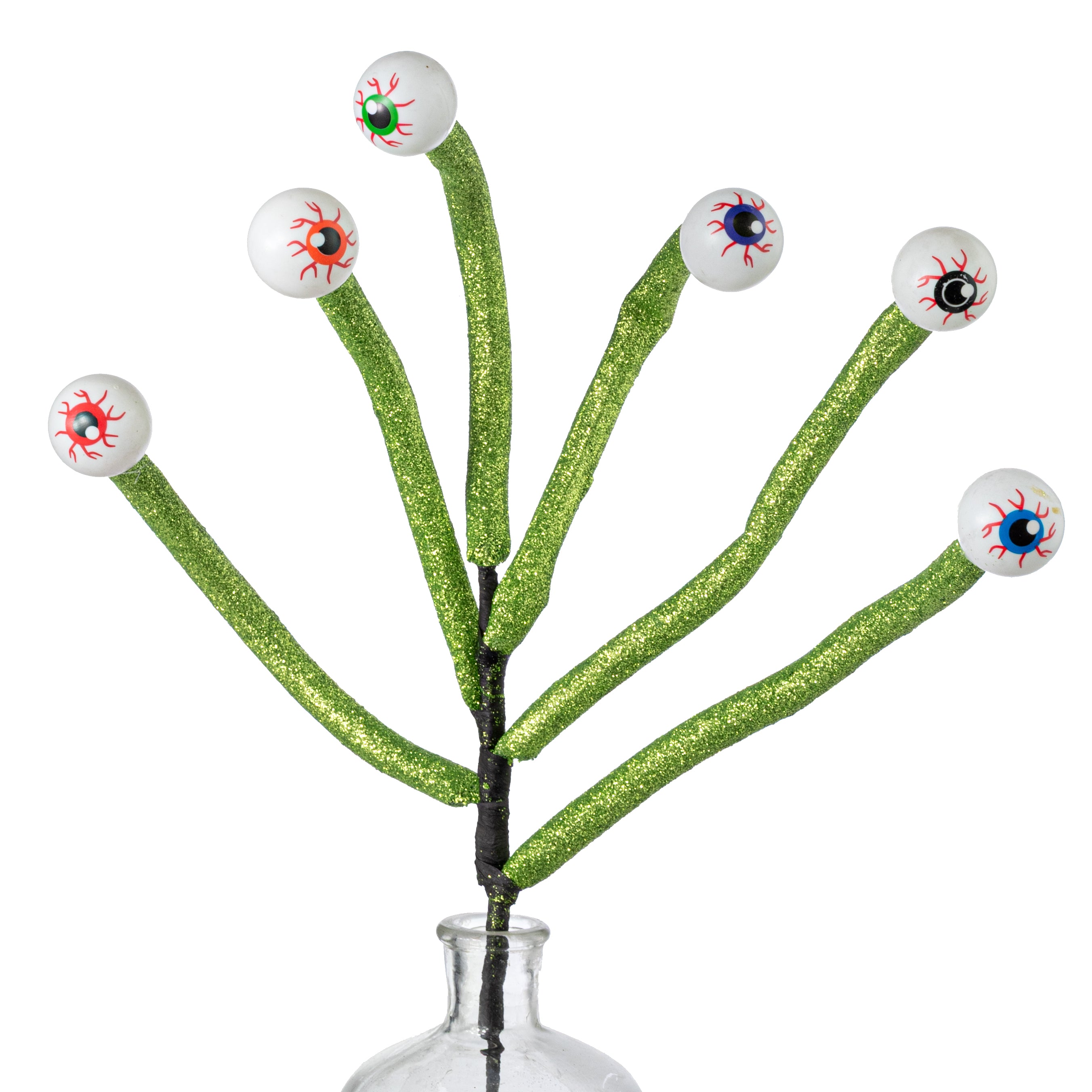 27" Monster Eyeballs Glitter Tube Spray: Lime