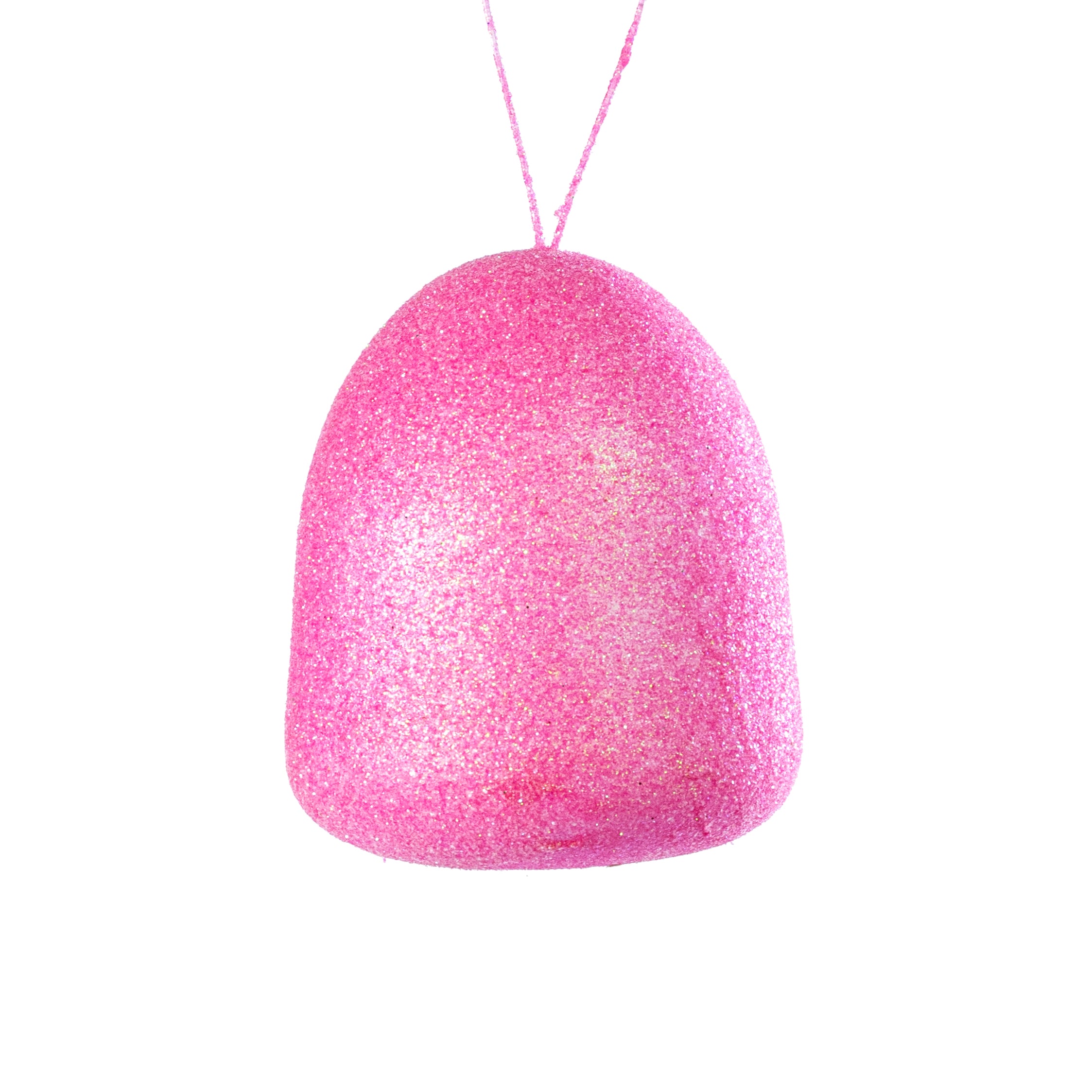5" Glitter Gumdrop Ornament: Pink