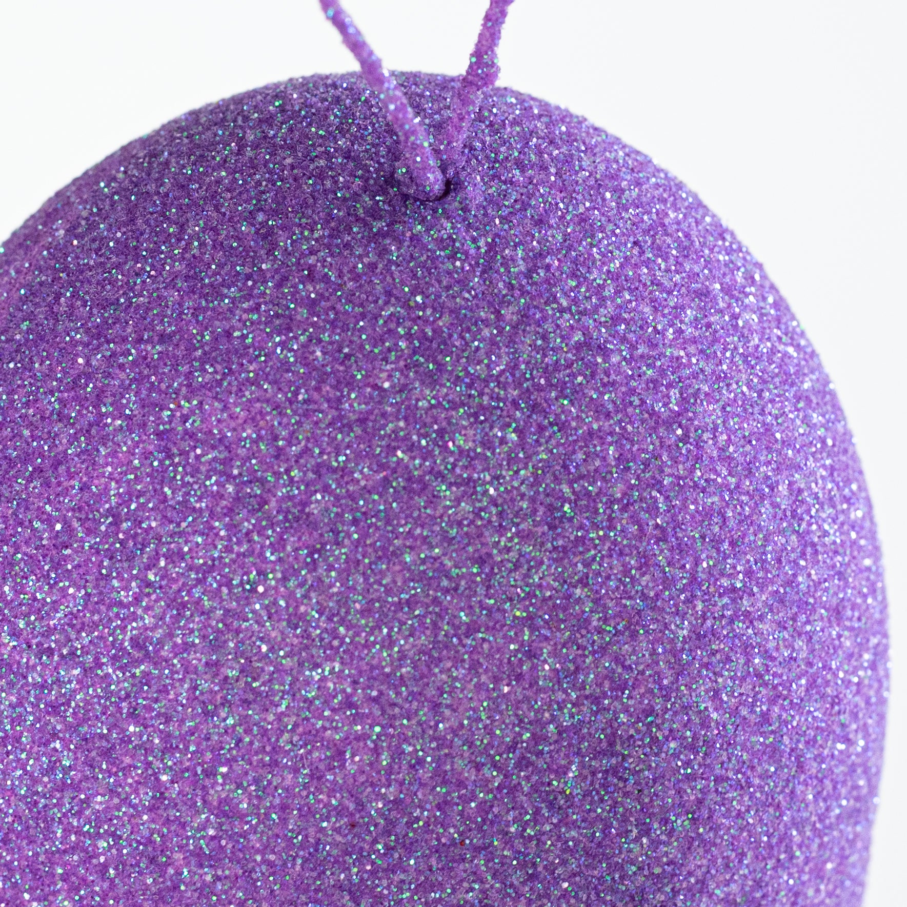5" Glitter Gumdrop Ornament: Purple