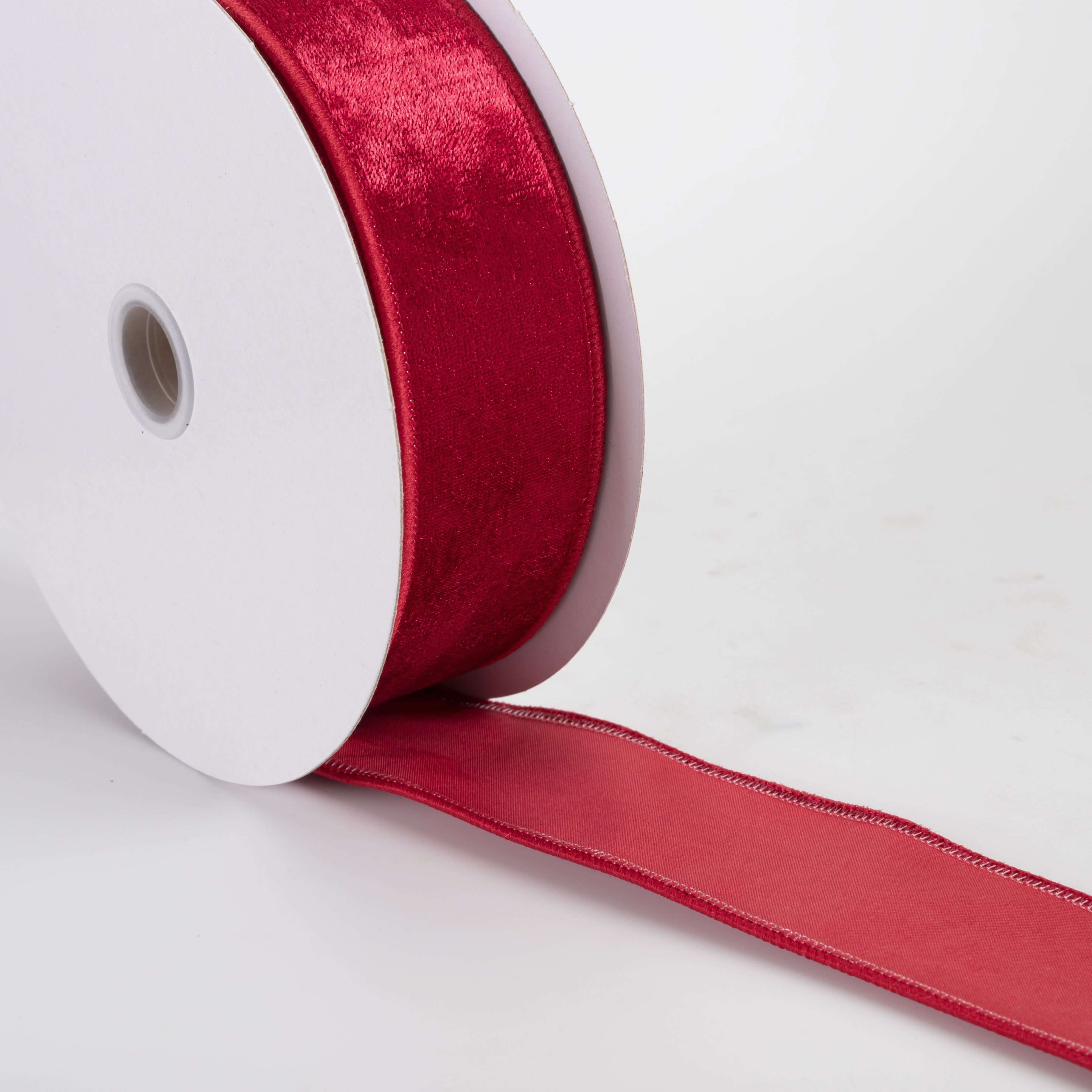 1.5" Lush Velvet Matte Satin Backed Ribbon: Red (10 Yards)
