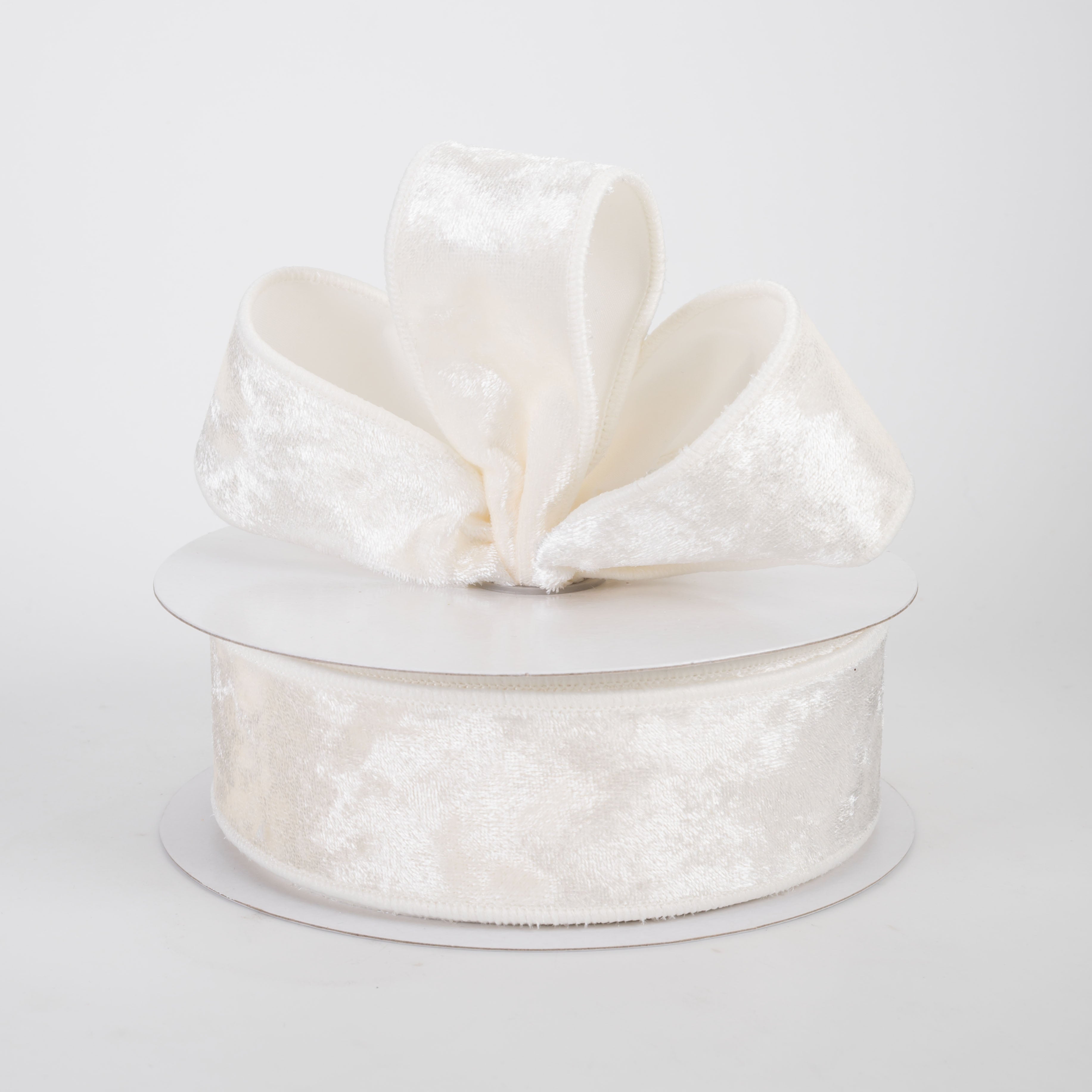 1.5" Lush Velvet Matte Satin Backed Ribbon: Ivory (10 Yards)