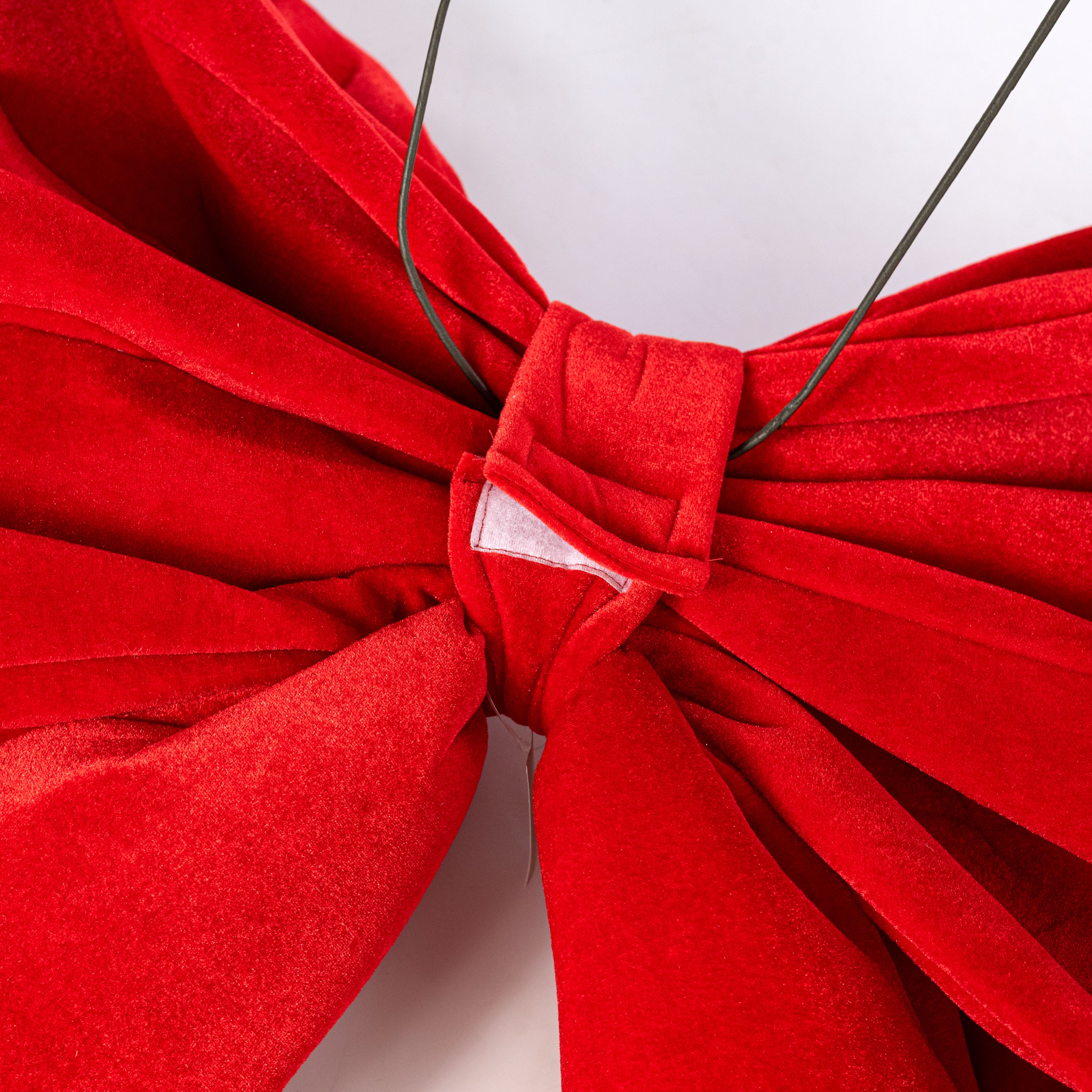 39" Oversized Velvet Bow: Red