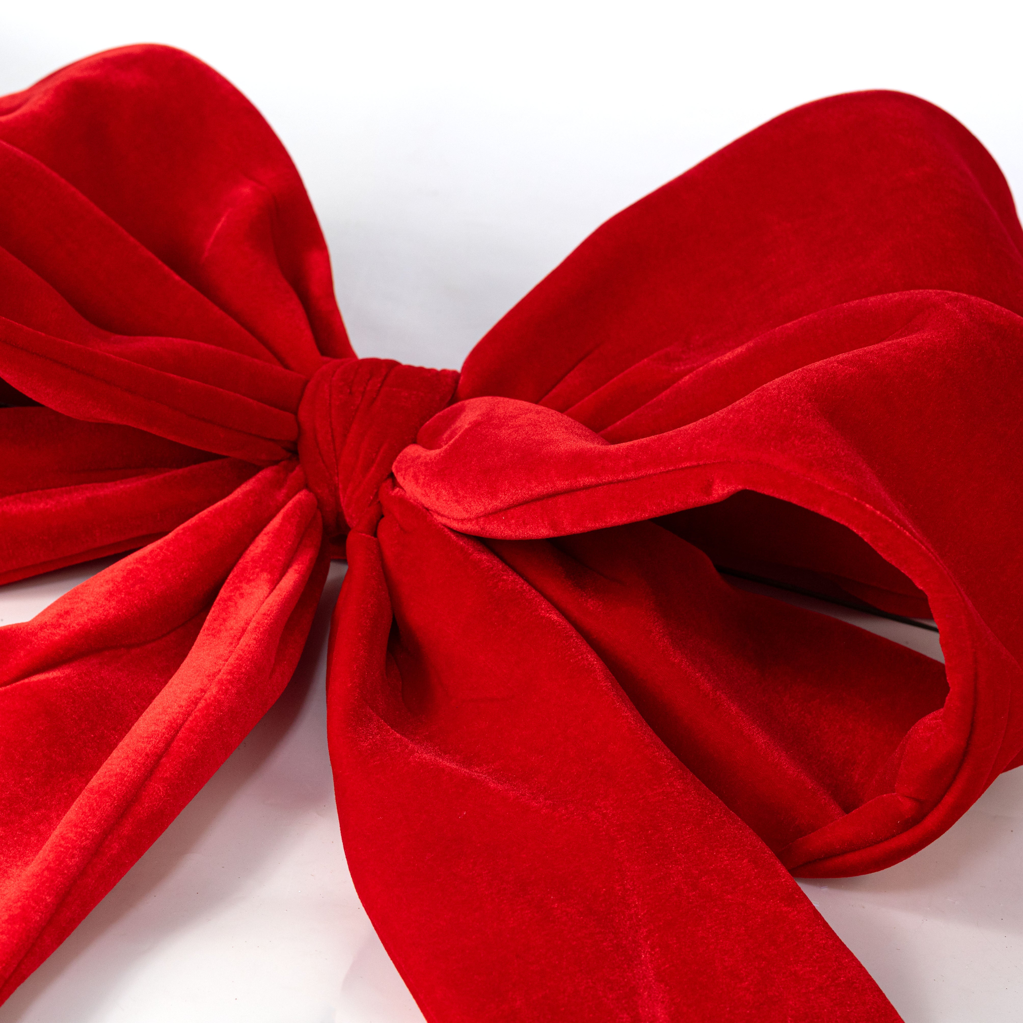 47" Oversized Velvet Bow: Red