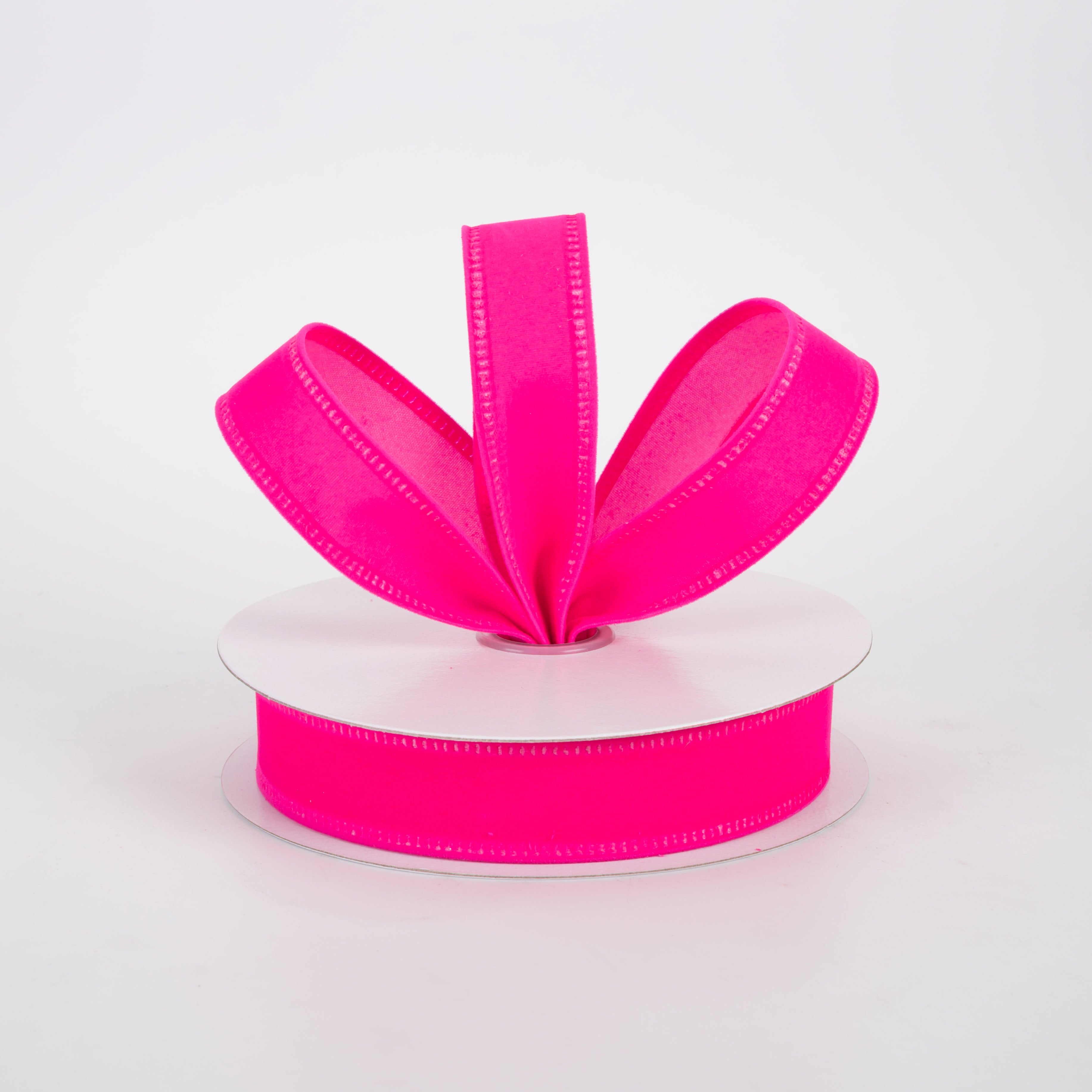 7/8" Value Velvet Ribbon: Neon Hot Pink (10 Yards)