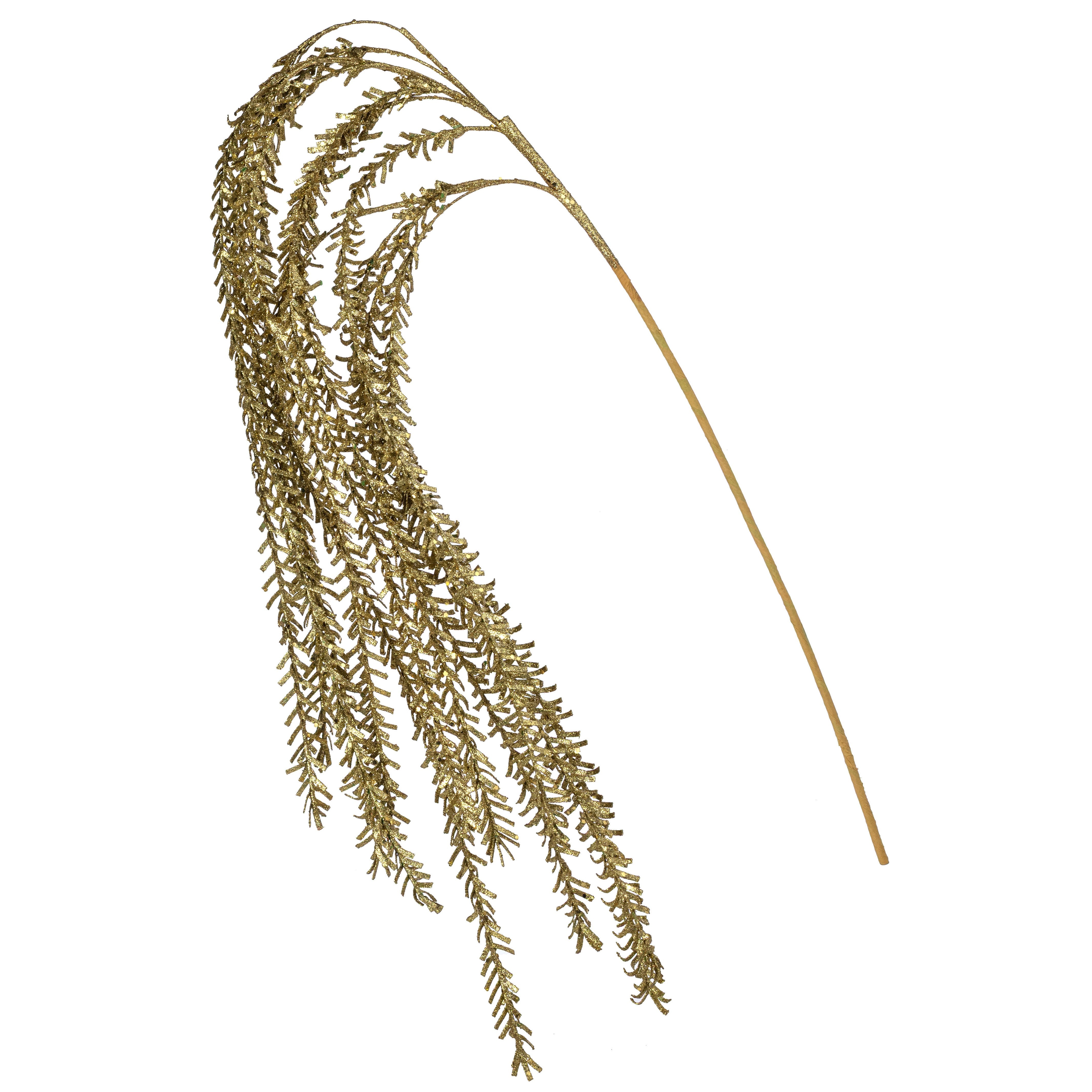 48" Glittered Pine Hanging Spray: Gold