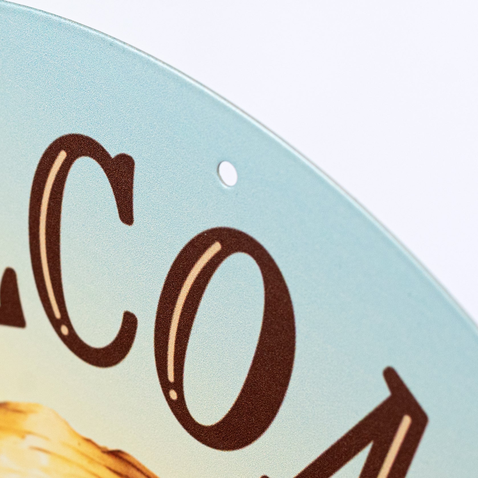 12" Round Metal Sign: Welcome Scarecrow Sunflower
