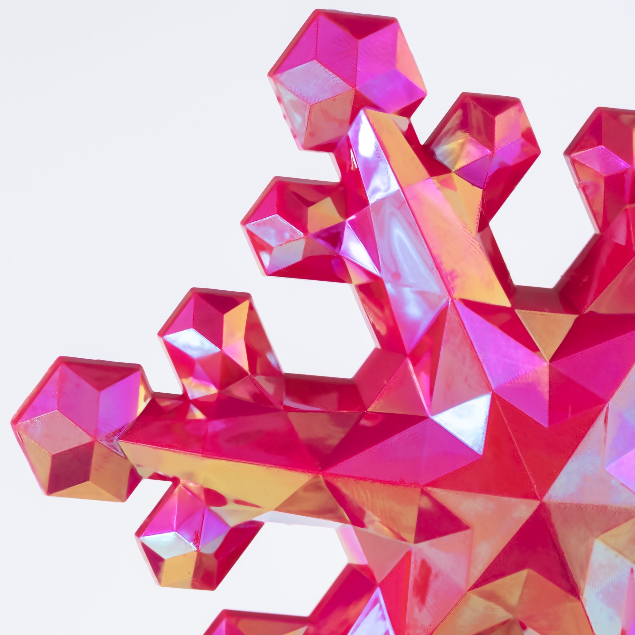 6" Snowflake Ornament: Iridescent Hot Pink