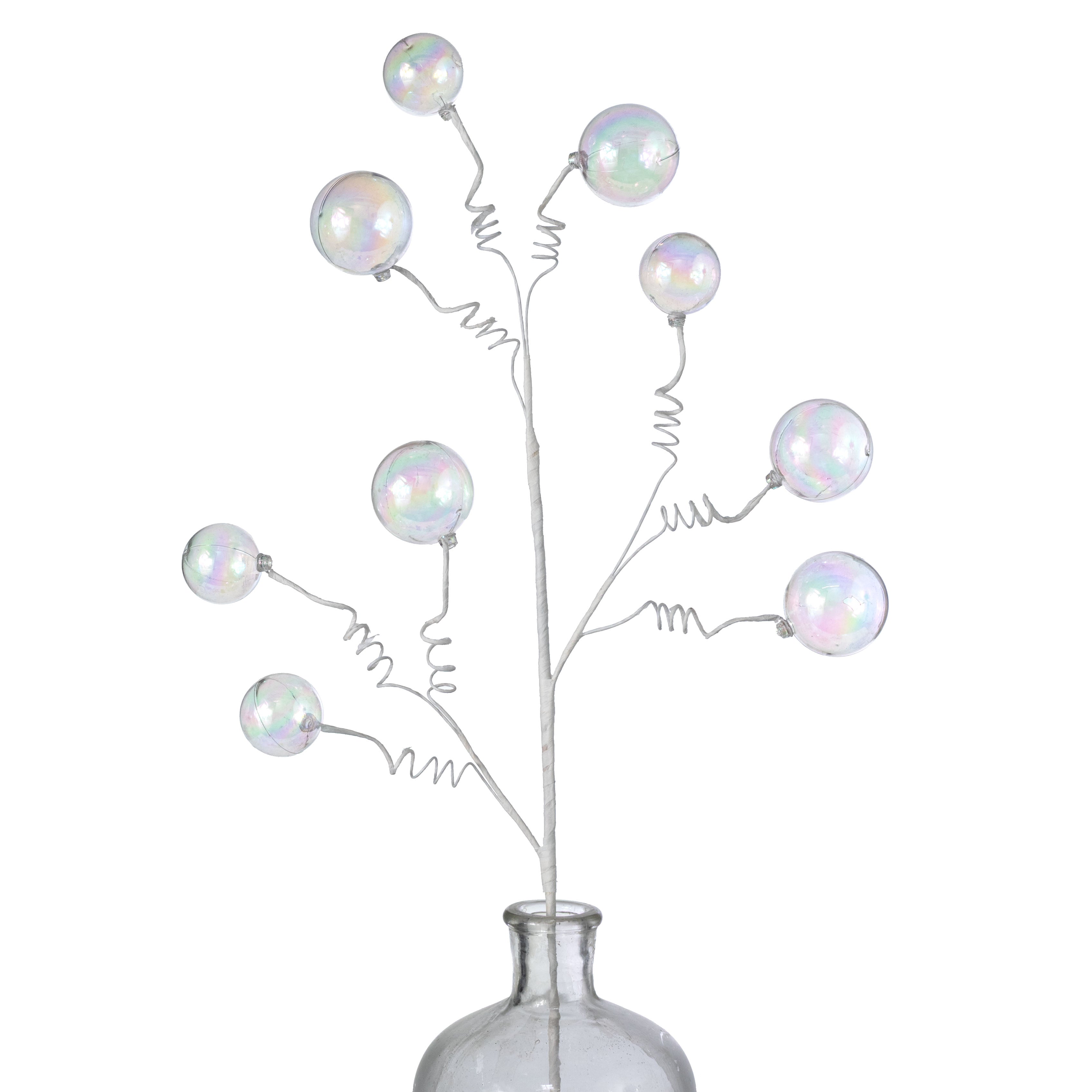 28" Iridescent Bubble Ball Spray: Clear