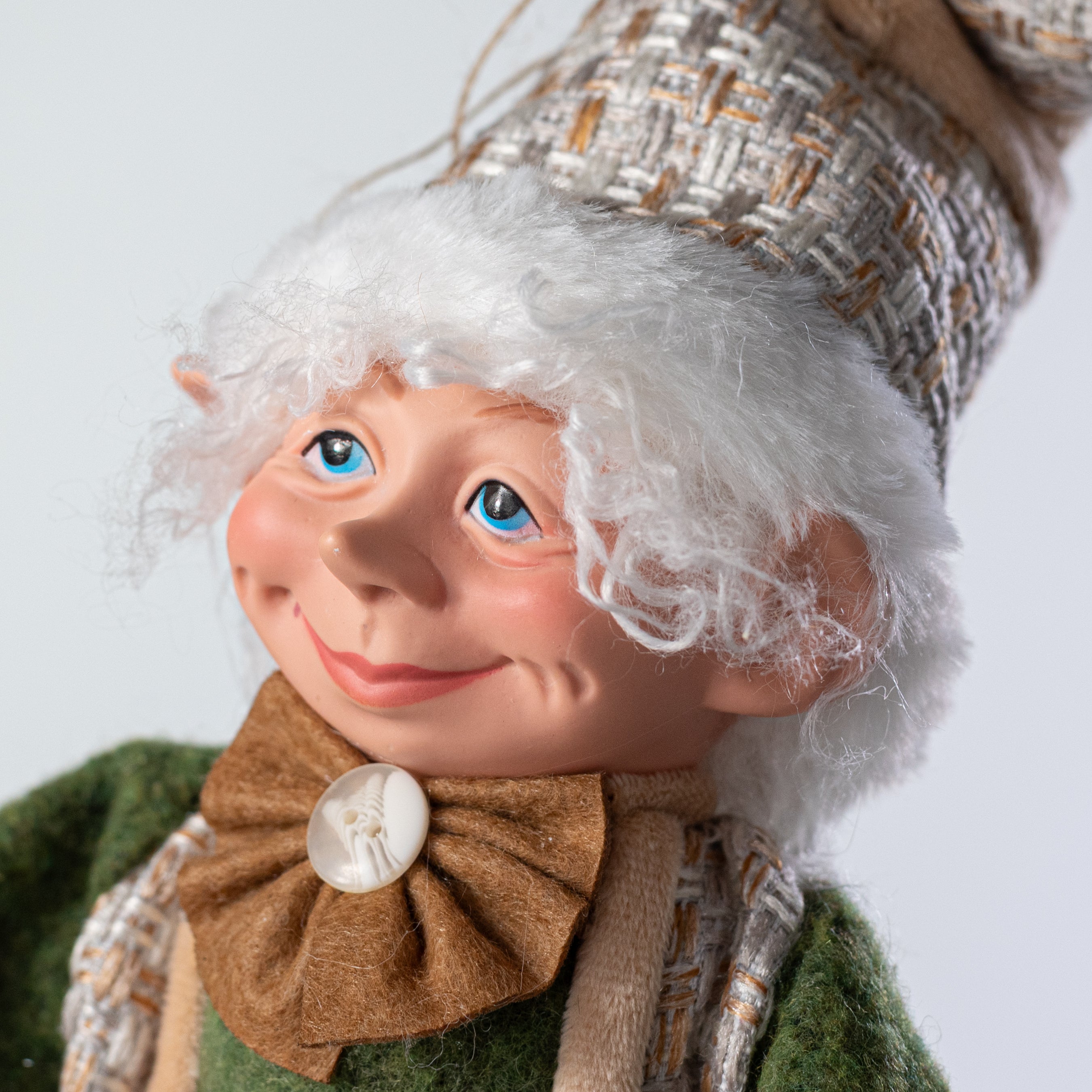 18" Woodland Elf Hanging Doll Ornament: Moss